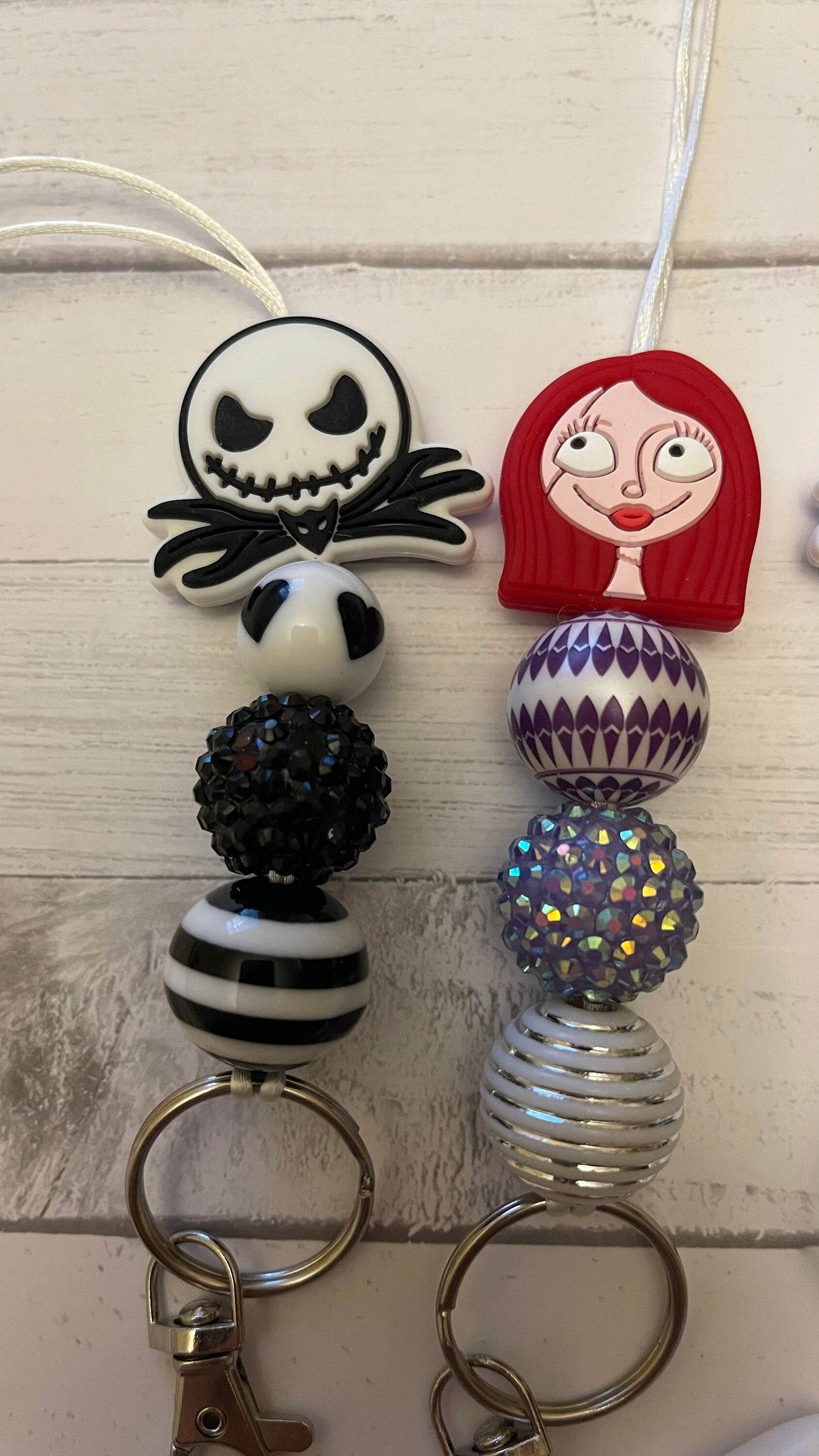 Jack and Sally lanyard. Halloween lanyard. Teacher lanyard, teacher badge holder, ID holder, breakaway lanyard