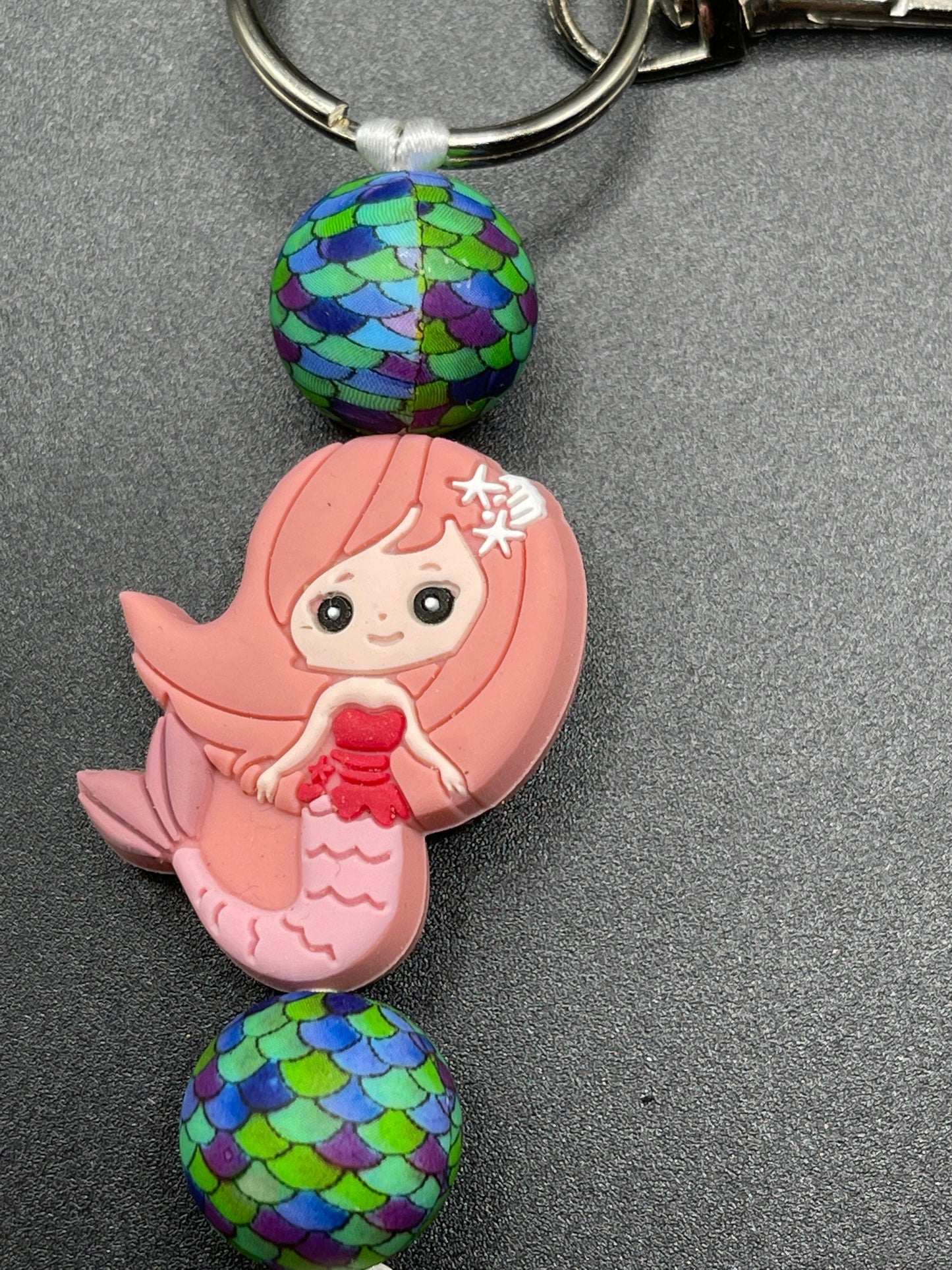 Mermaid keychain or zipper pull. Also can put on purses or backpacks or any bag!