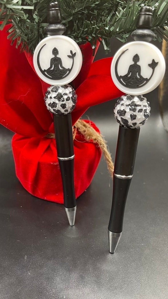 DESIGNER BUDDHA HANDMADE Pens with Cute Bead Special decoration. Most adorable, unique and special pen ever