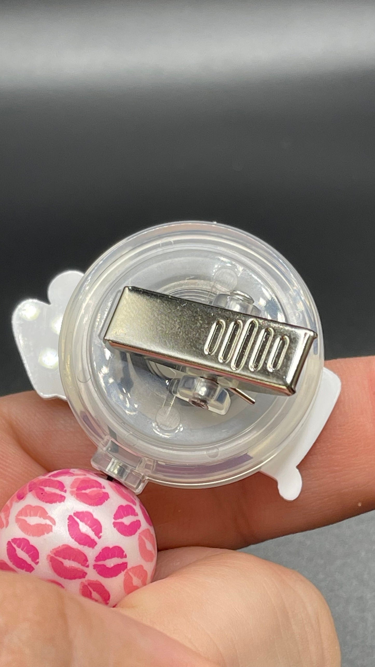 Valentines beaded Festive Badge Reel is cute and unique! Retractable with an alligator clip