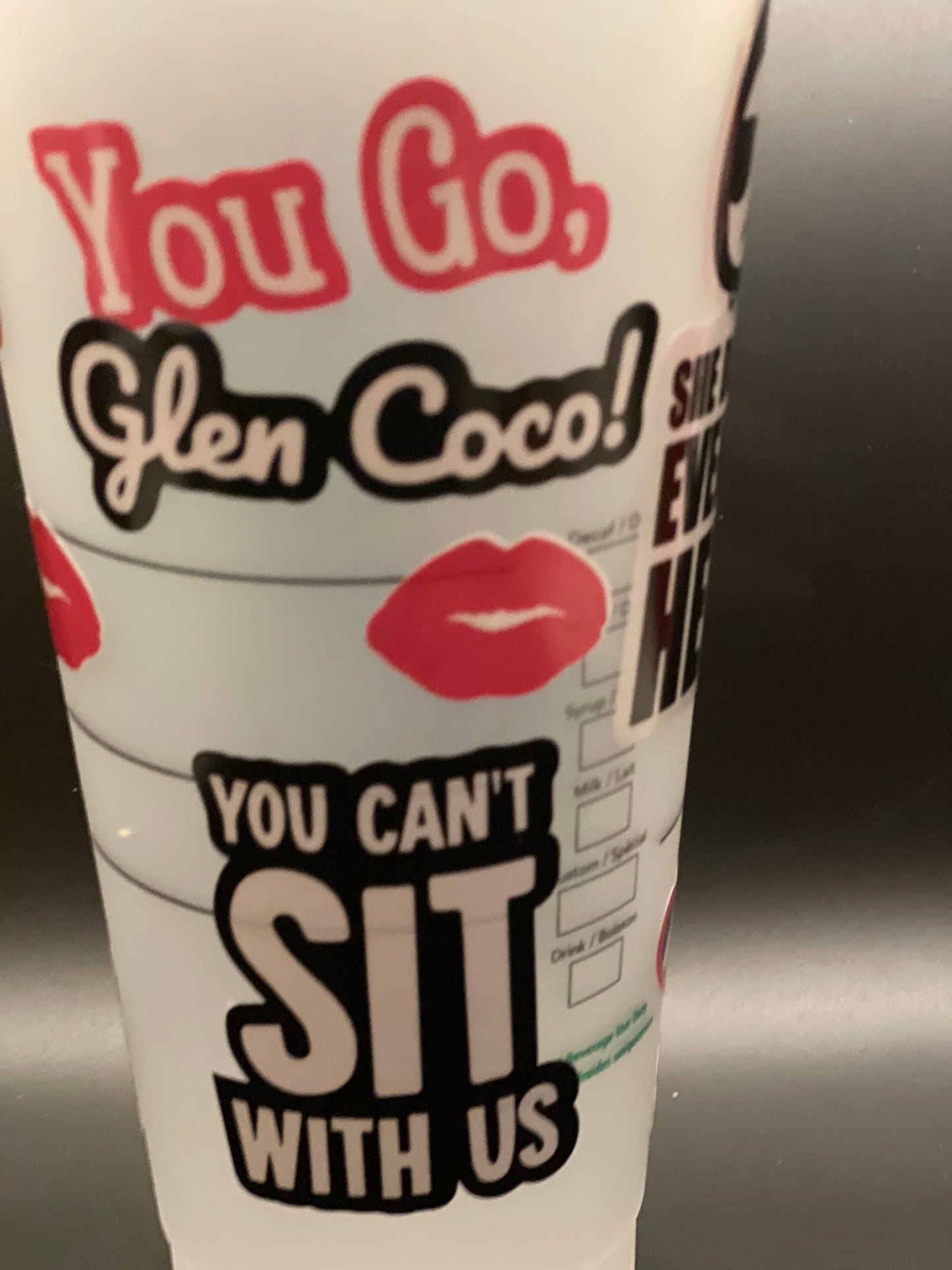 Mean Girls, on Wednesday’s we wear pink COFFEE Cup from Starbucks, Custom Starbucks cup Vinyl Decorative