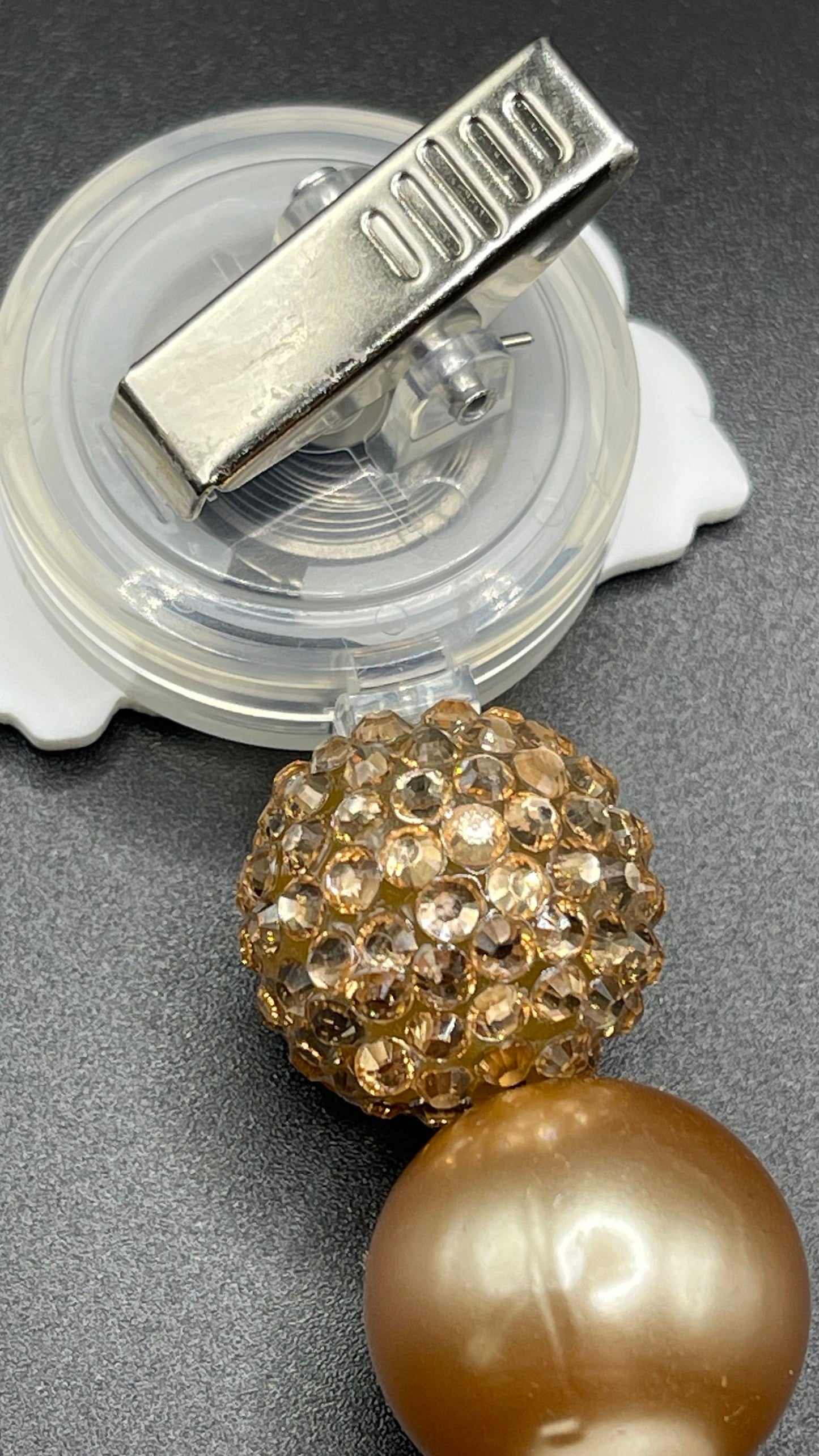 New Years beaded Festive Badge Reel is cute and unique! Retractable with an alligator clip