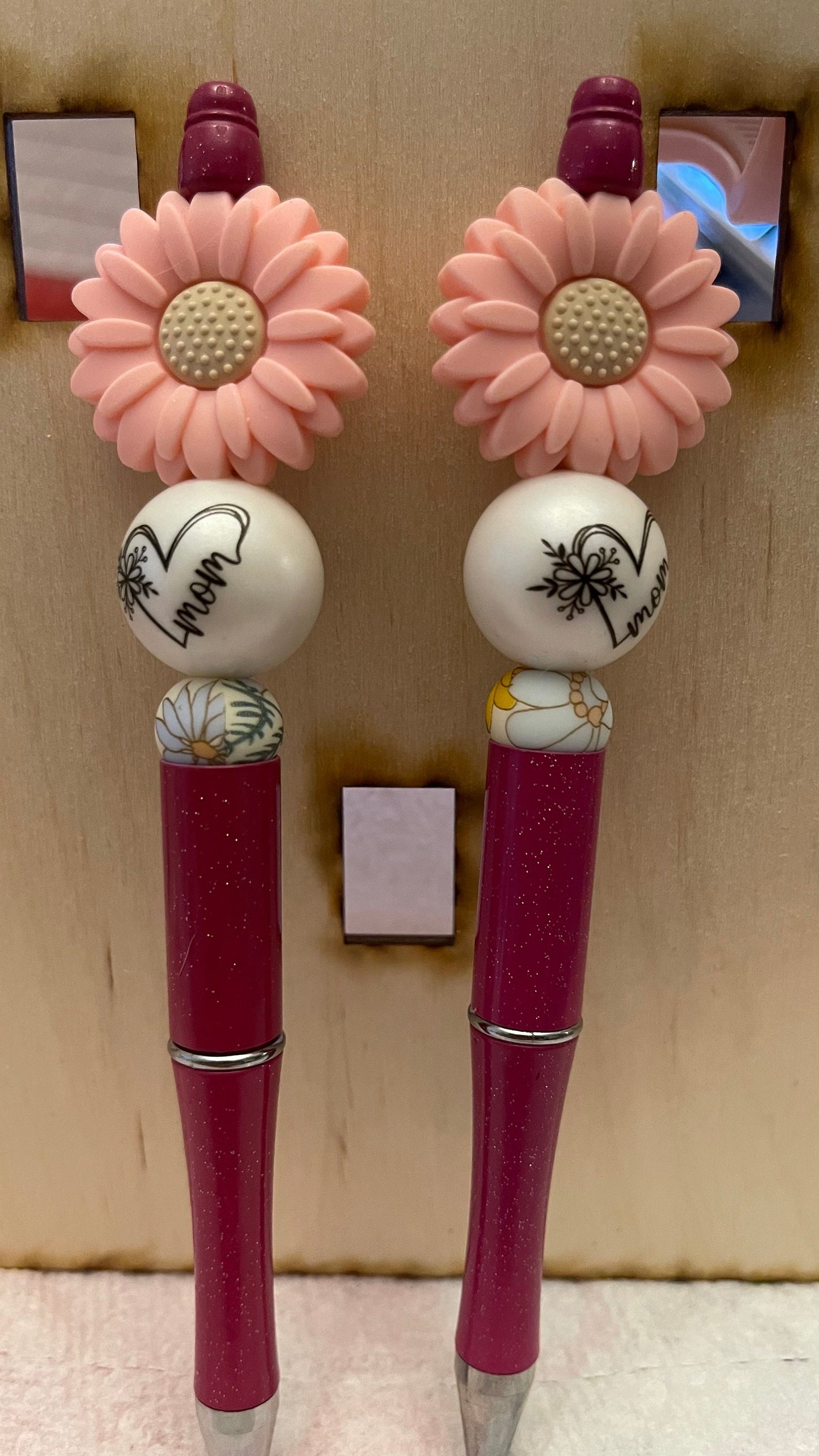Mom flower beaded, colorful pen, journal pens.