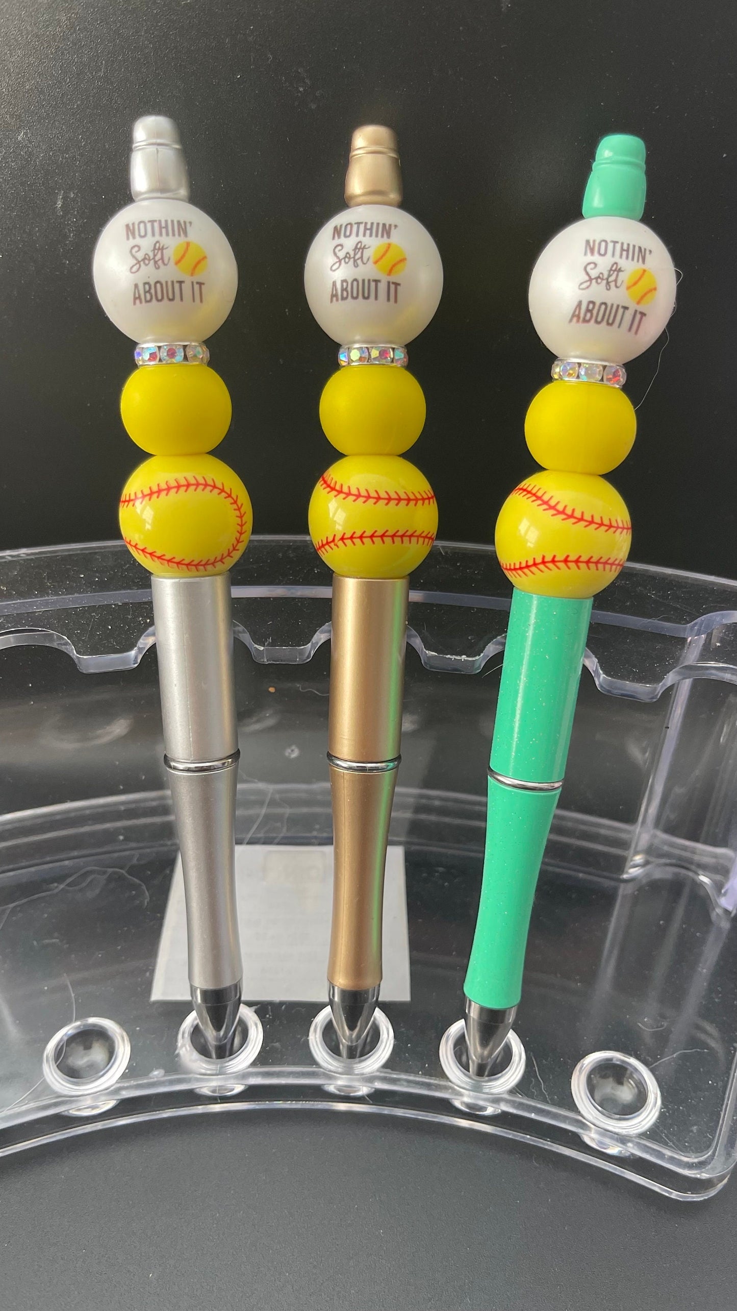 Softball beaded pen! Nothing soft about it!