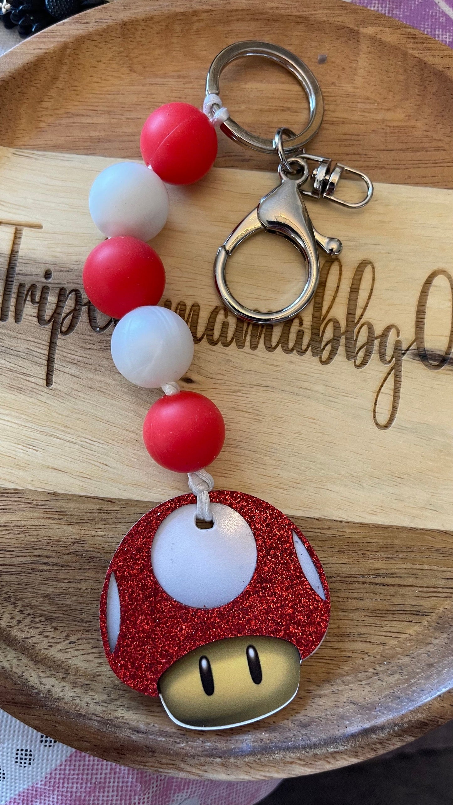 Mario’s Mushroom keychain - Gift for Her - Son Gift For - Gift for Him - daughter gift