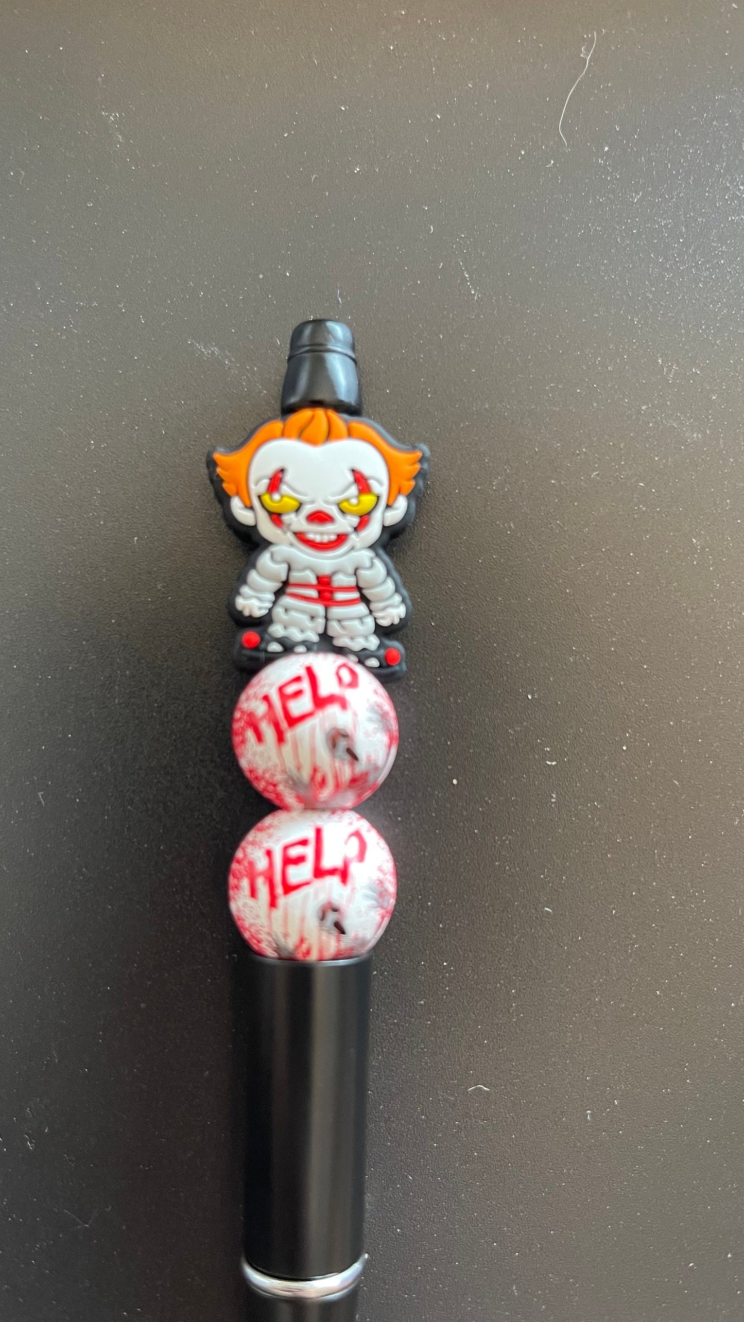 Penny wise beaded pen - Horror Decor - Scary Character pen - Journal Pens