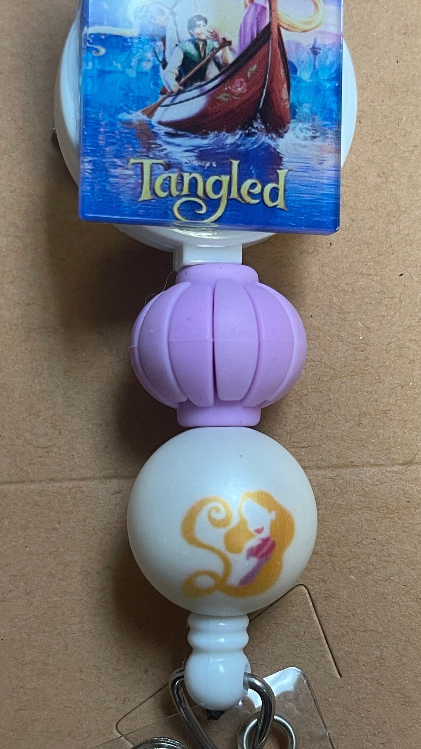 Rapunzel beaded badge reel! Movie Poster badge reel
