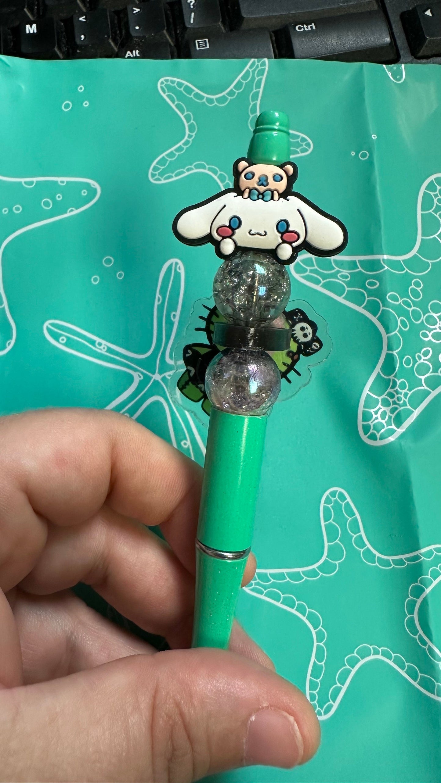 Cinnamoroll, Hello Kitty Spinner Cosplay beaded pen, journal pens.