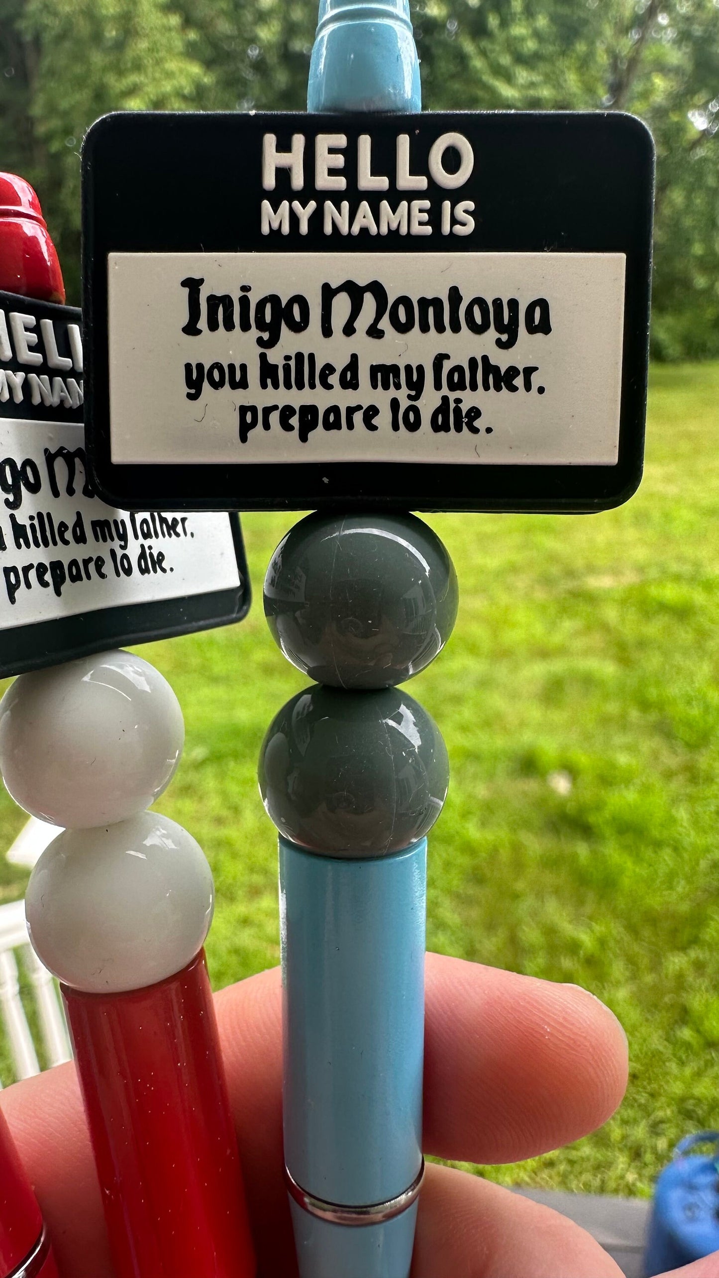 Princess Bride - Inigo Montoya beaded pen, gift, cute pens, journal pens.