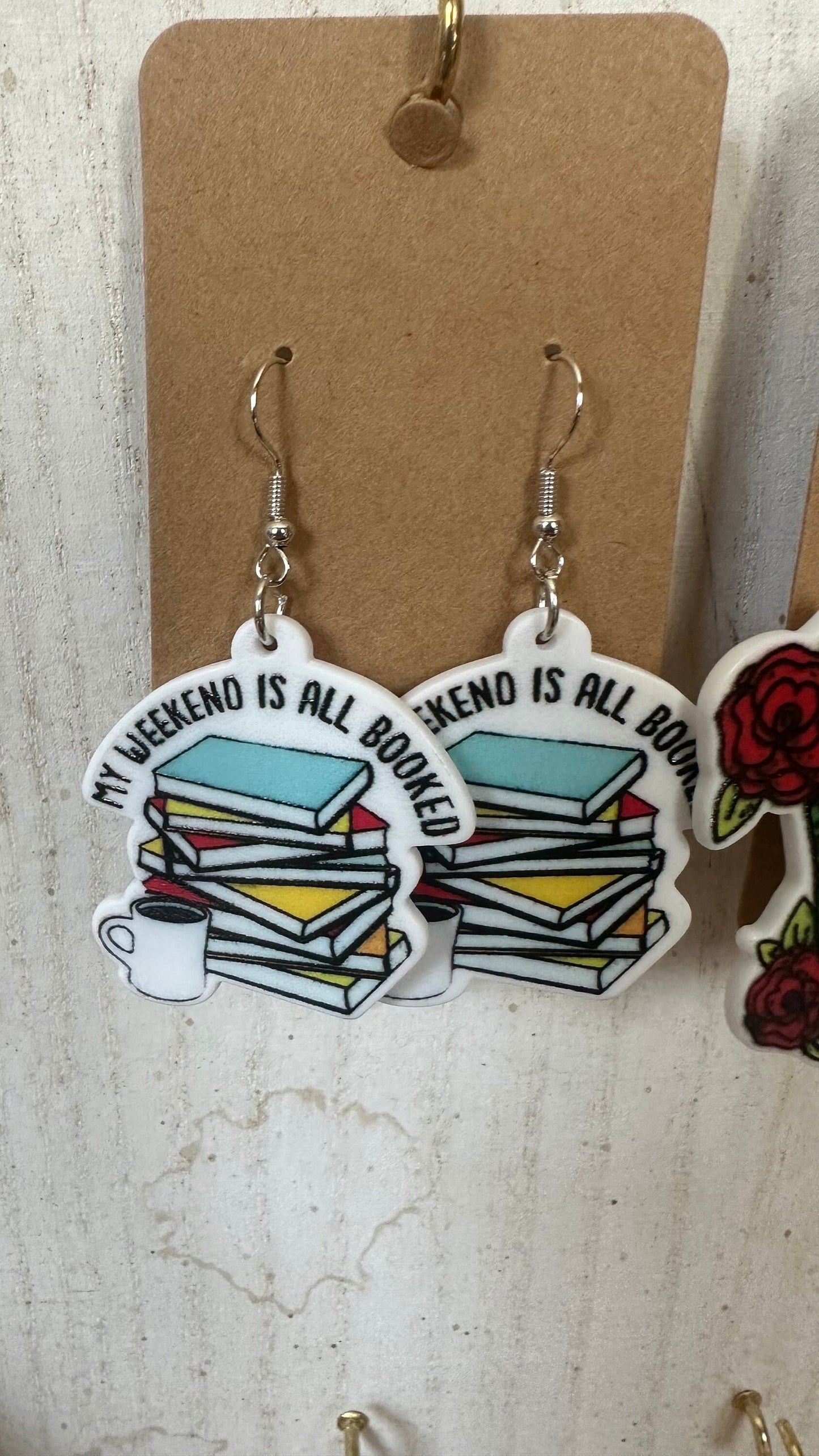 Reading earrings, Dangle earrings, cute earrings, statement earrings!