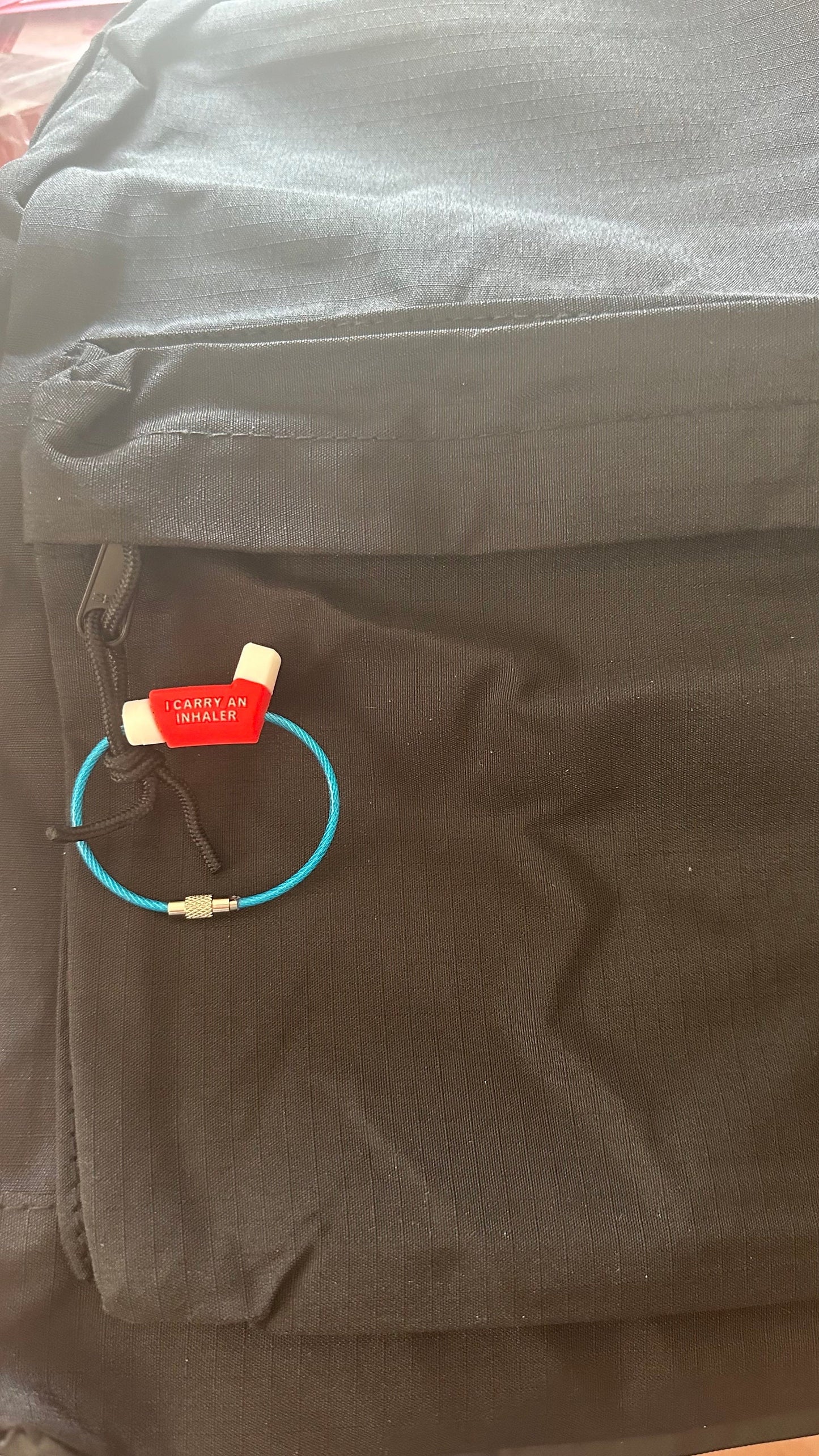 Medical alert keychain. Diabetes, inhaler and epi pen