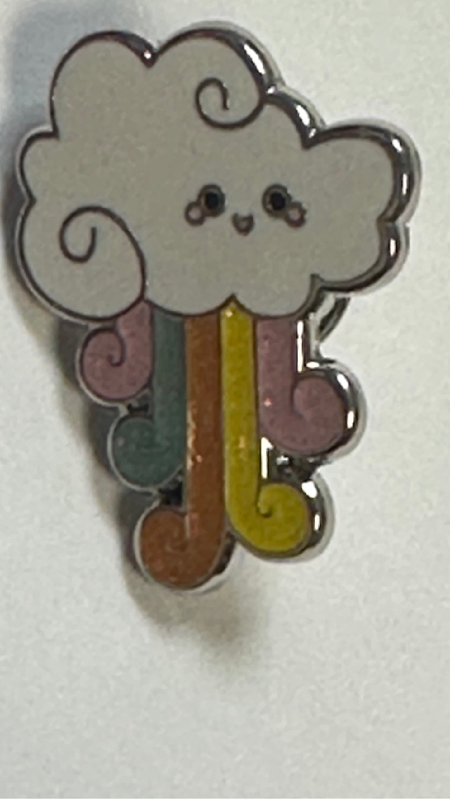 Anxiety pin, rainbow cloud pin, cute mental health enamel pin, Accessories for Therapist
