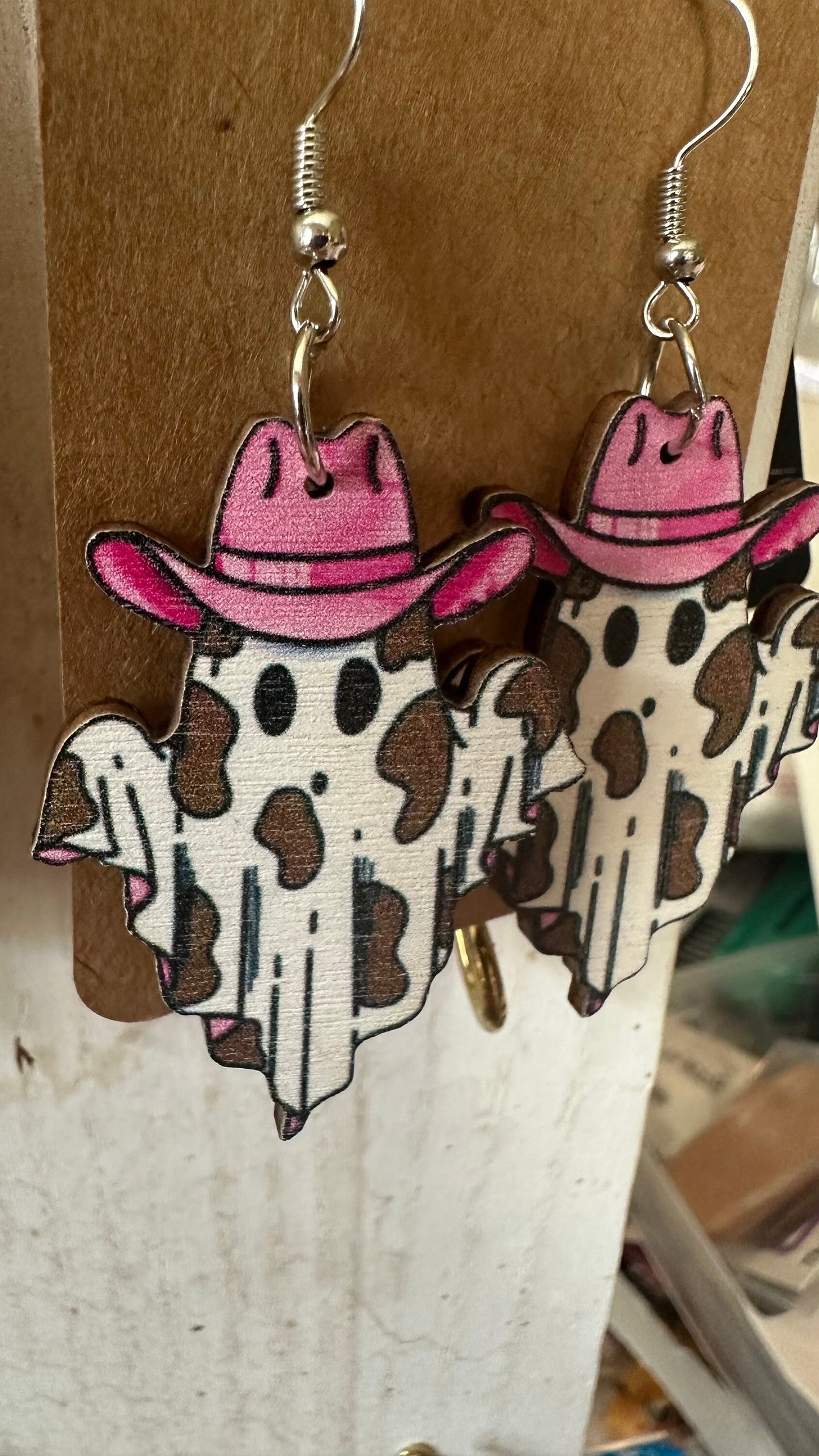 Ghost earrings, Dangle earrings, Halloween earrings, statement earrings!