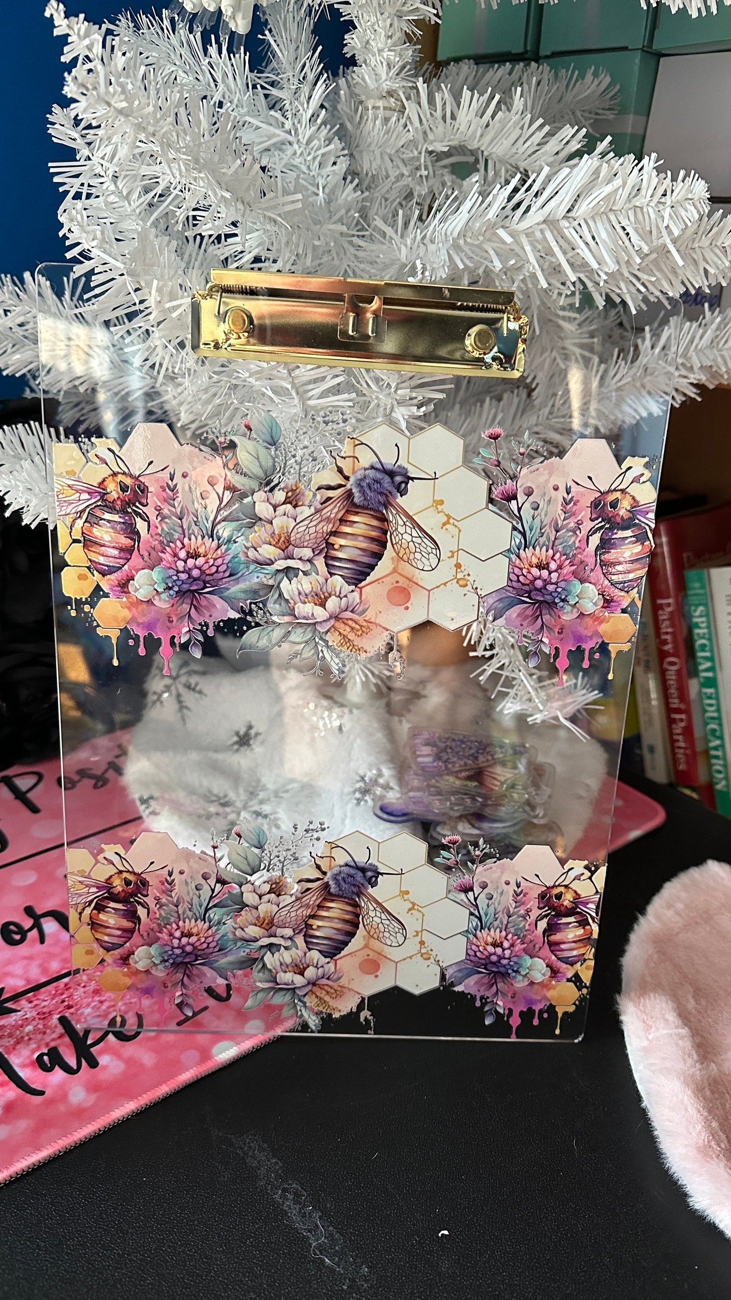 Personalized Bee Acrylic Clipboard, Custom Clipboard, Nurse Gifts, Doctor Gifts, Teacher Gifts, Custom Clipboard, Gift Ideas