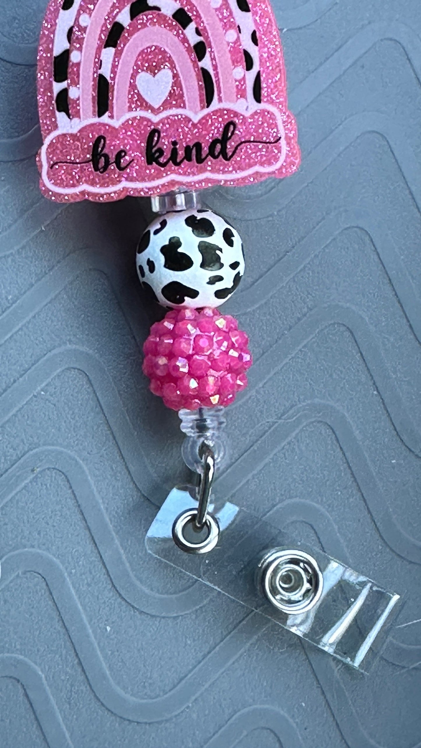 Be kind Badge Reel, Black Glitter, Nurse Badge Reel, Retractable Swivel Alligator Clip, Cute Badge Reel, Funny Badge Reel