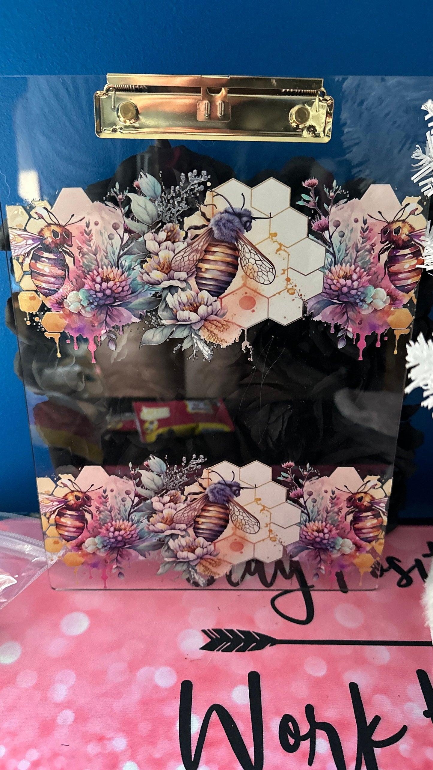 Personalized Bee Acrylic Clipboard, Custom Clipboard, Nurse Gifts, Doctor Gifts, Teacher Gifts, Custom Clipboard, Gift Ideas