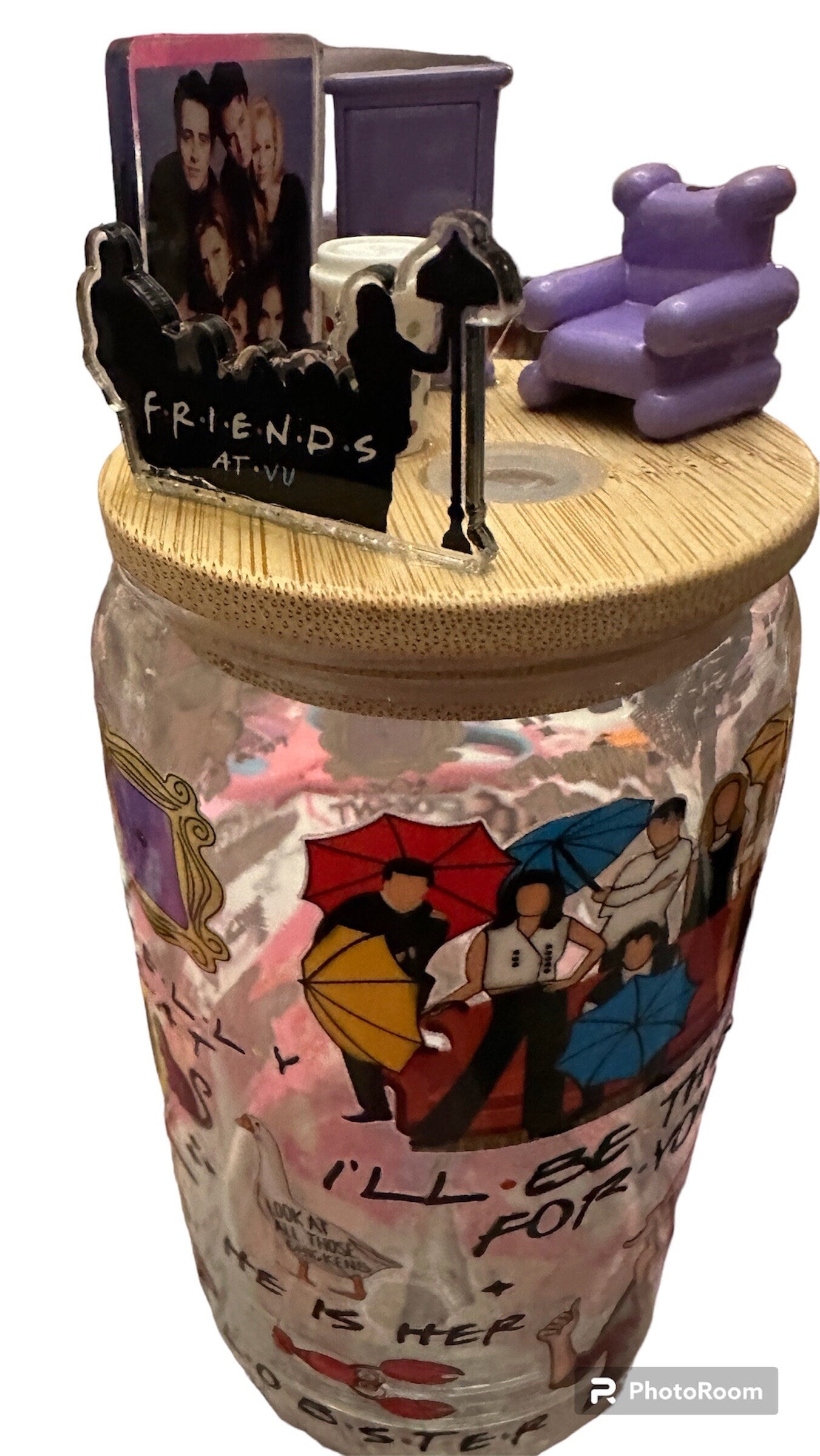 Personalized friends Glass Cup, Beer Can Glass with Lid & Straw, unique Can Glass, 16oz Glass Tumbler, Custom Tumbler, Aesthetic Glass