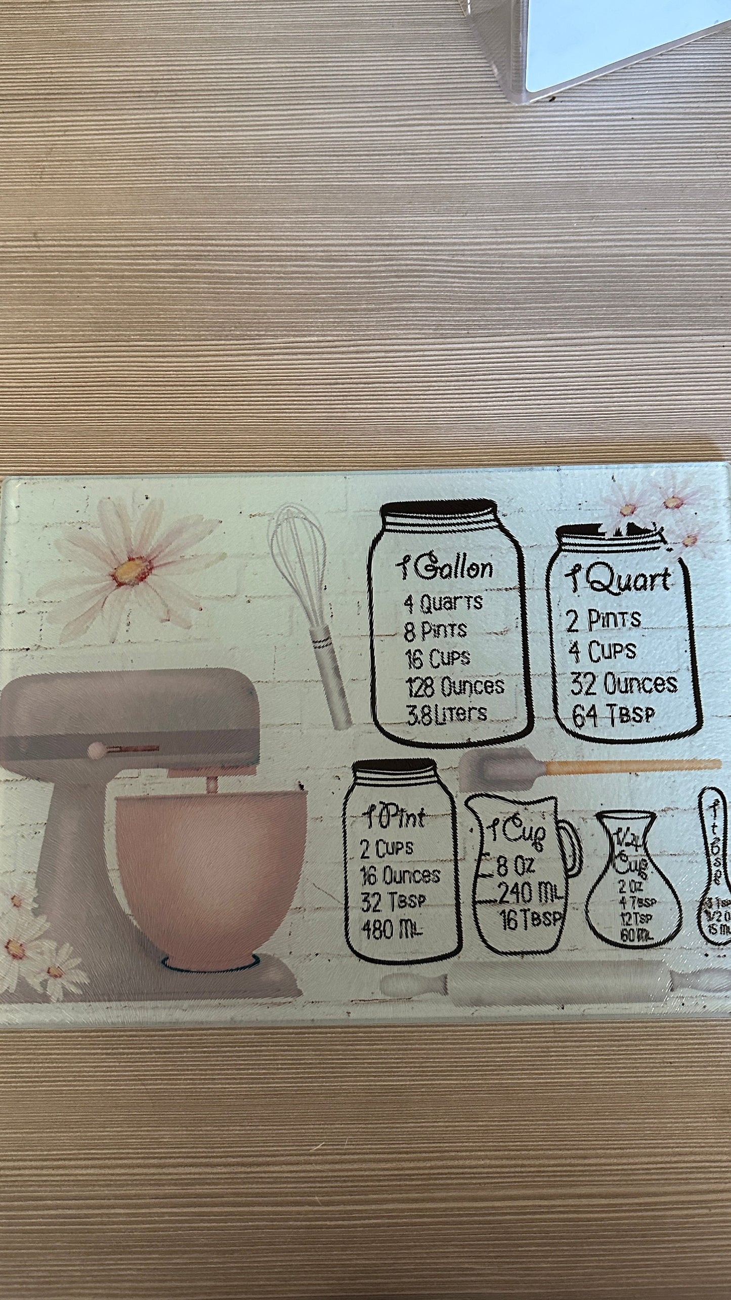 Kitchen Measurement's Cutting Board - Tempered Glass Cutting Board Customize Glass Cutting Board Wedding Gift