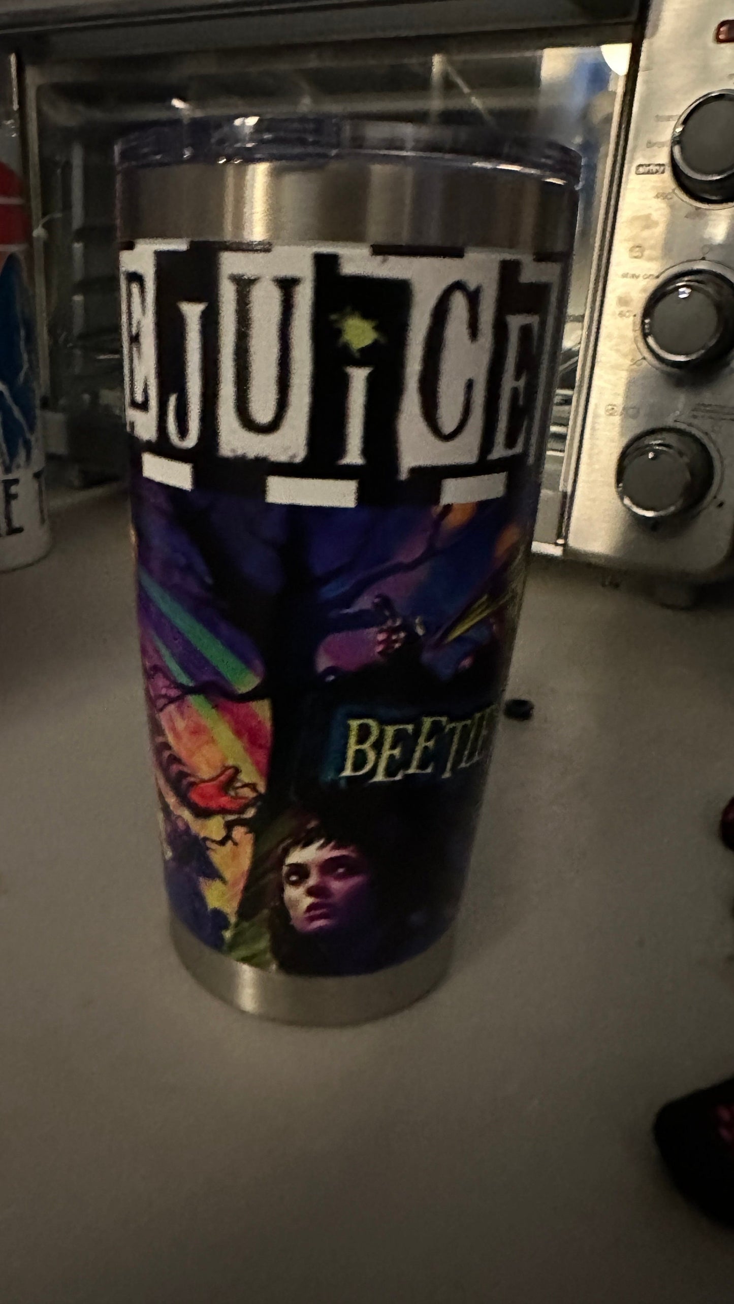 Beetlejuice Tumbler - Drinking Cup- 20 oz curved Tumbler