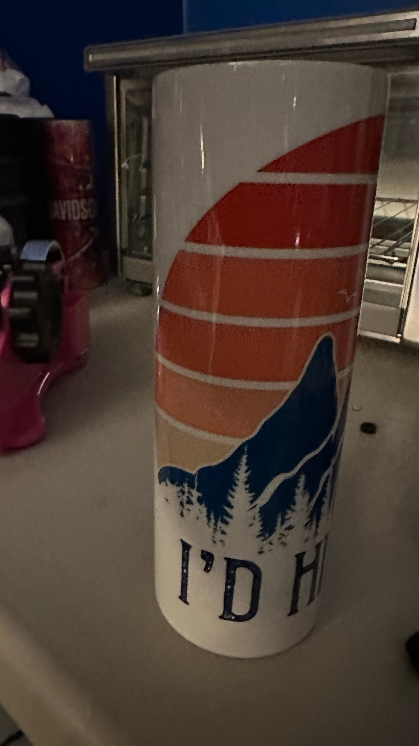 Iād hike that Tumbler Drinking Cup- 20oz Skinny Tumbler- Stainless Steel Cup -