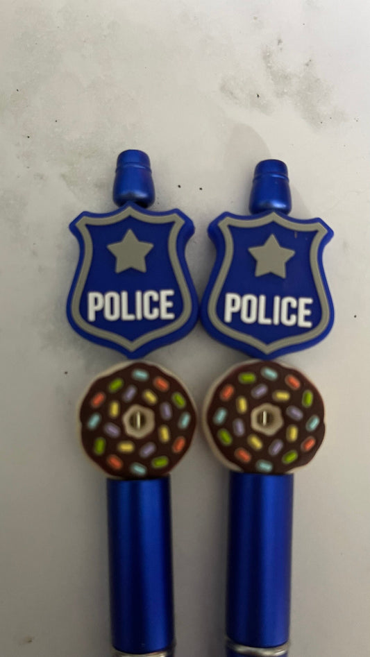 POLICE PEN is a handmade Pen with Blue Beads on a Police car shape, A Super cute elegant pen for the Police Officer who is always on the go