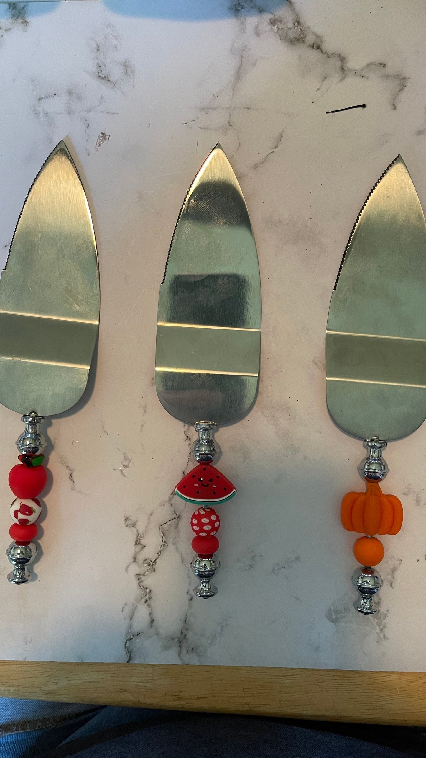 Holiday pie servers!  Apple, pumpkin, watermelon and cherry!  Hostess gift