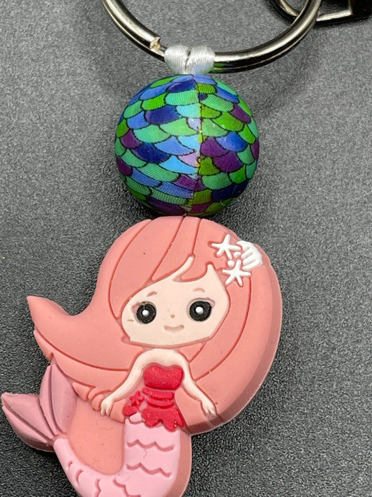 Mermaid keychain or zipper pull. Also can put on purses or backpacks or any bag!