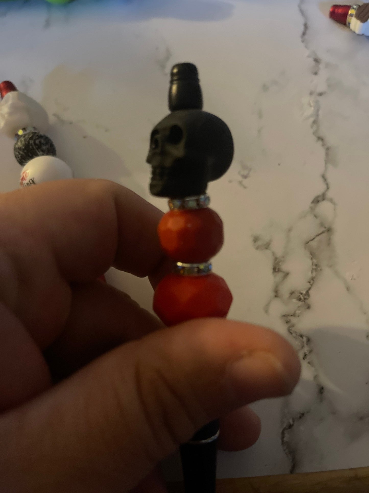 True Crime Crafting Skeleton beaded pen