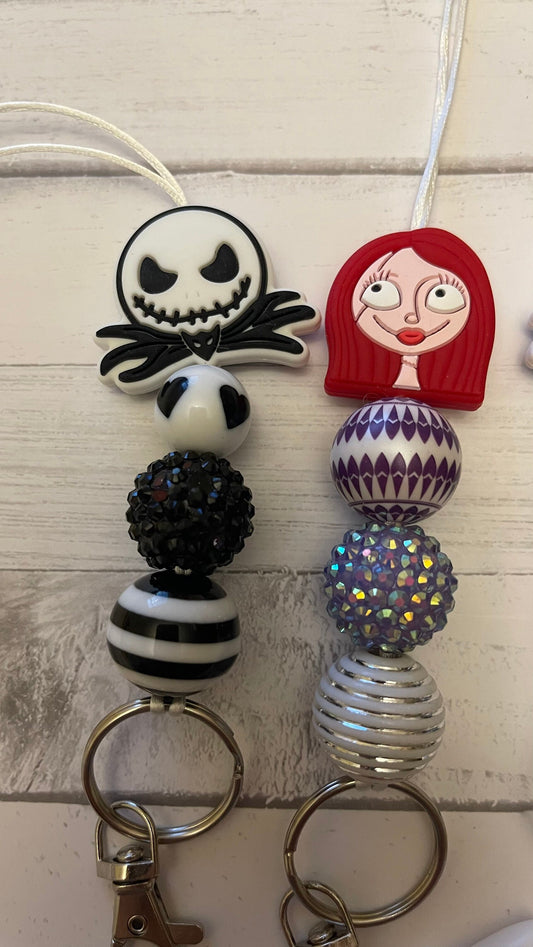 Jack and Sally lanyard. Halloween lanyard. Teacher lanyard, teacher badge holder, ID holder, breakaway lanyard