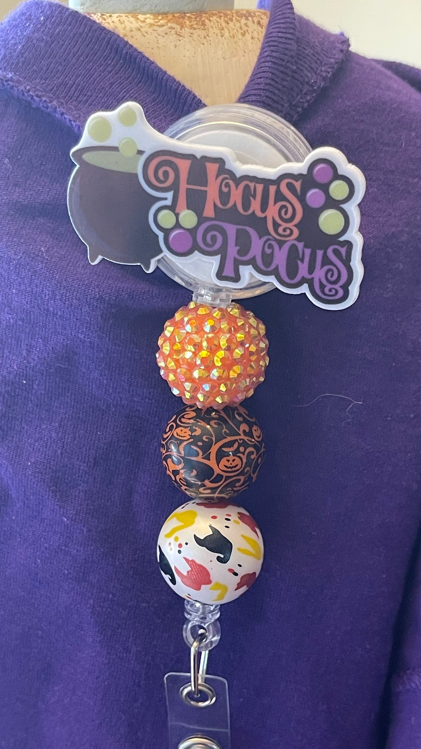 Hocus Pocus witches, Halloween retractable badge reel