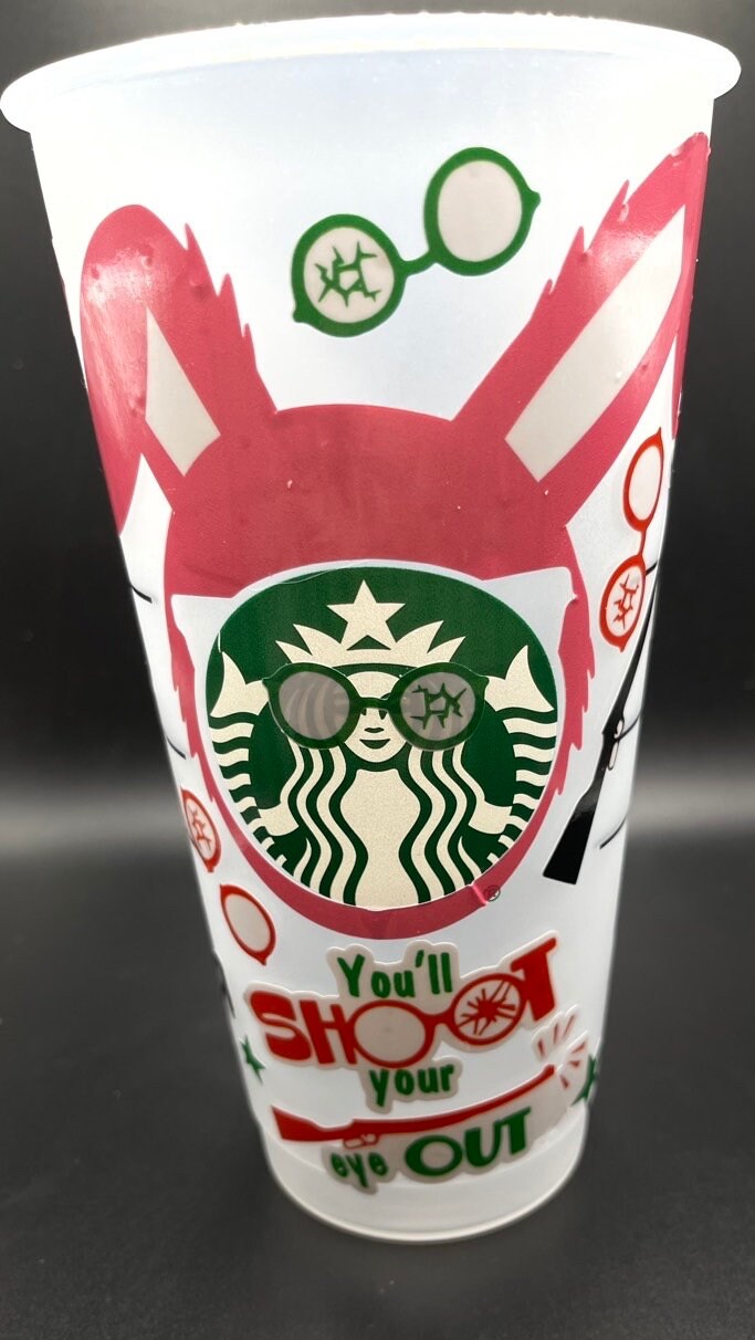 Christmas Story cold cup. Starbucks cold cup. Stocking stuffer, secret Santa