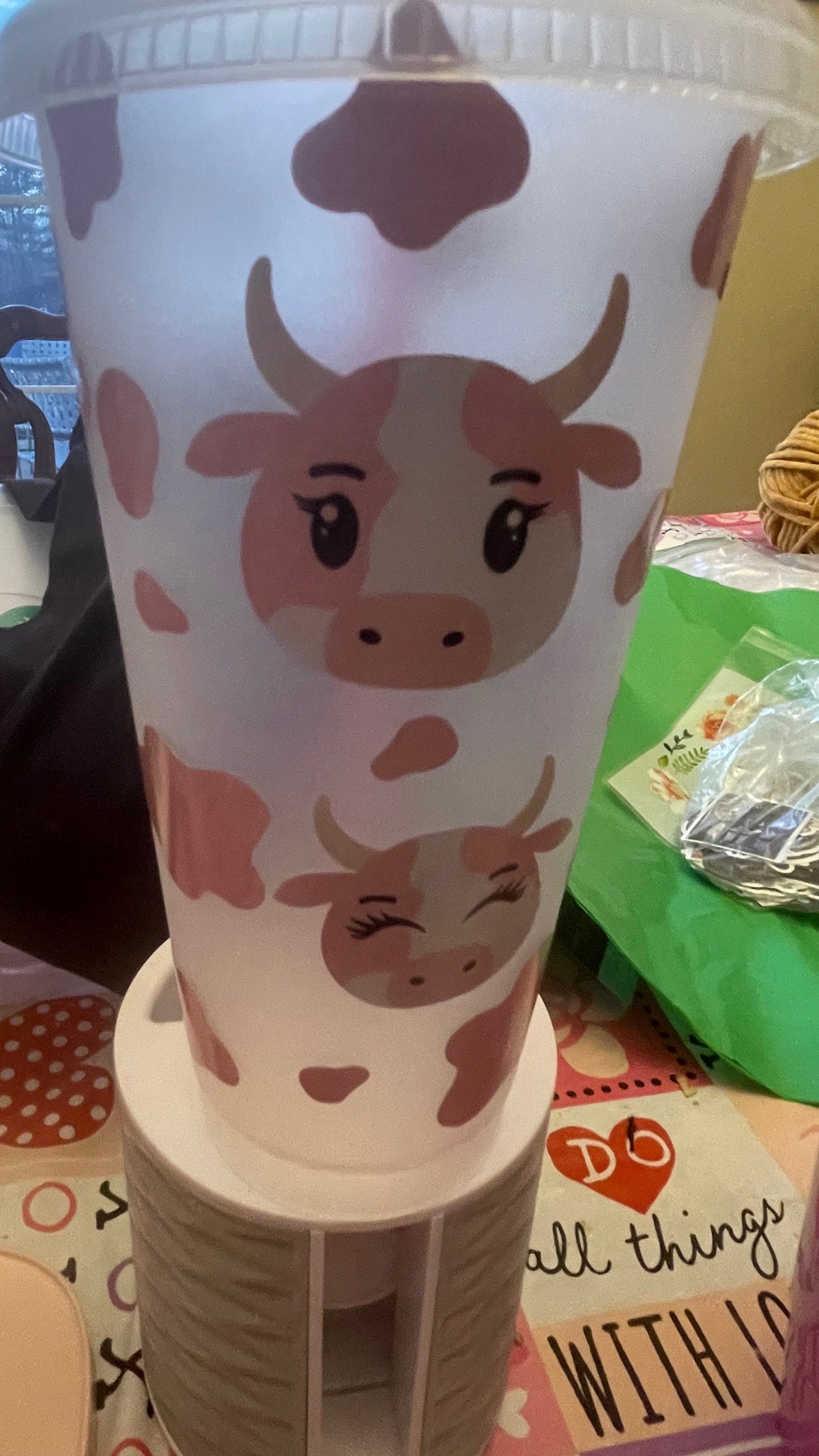 Strawberry milk cow Coffee cup Vinyl Decorative