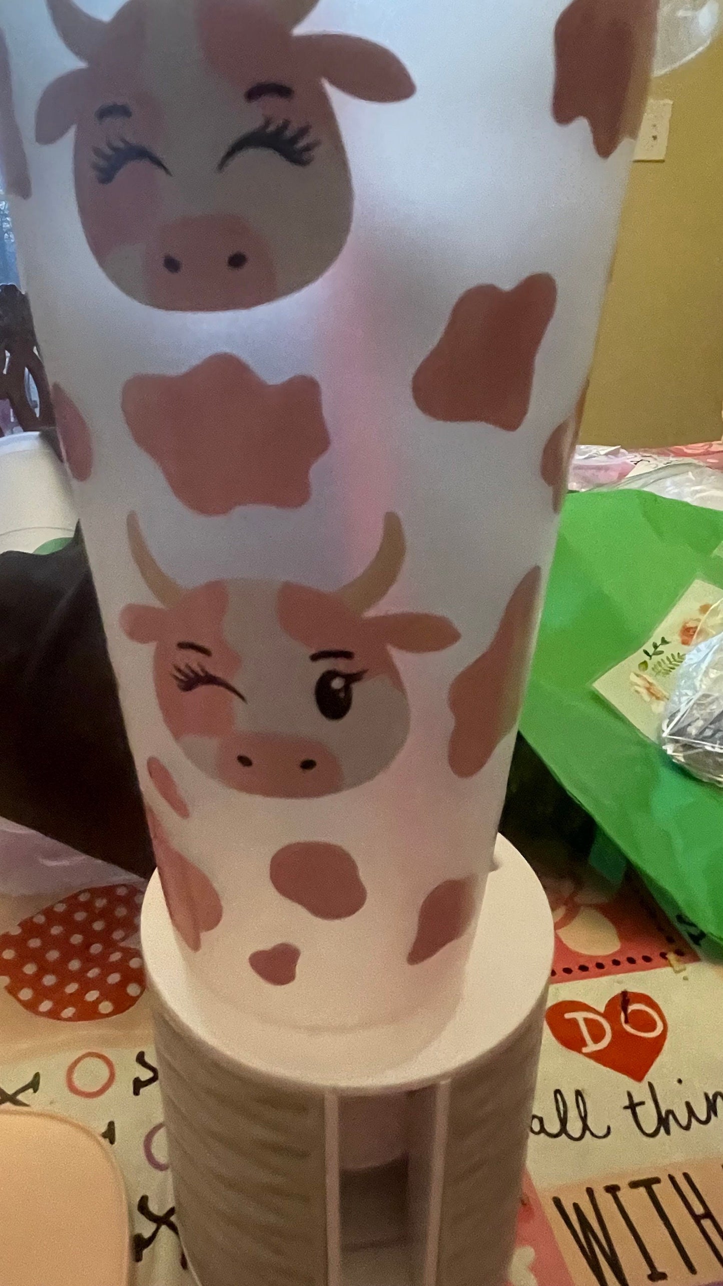 Strawberry milk cow Coffee cup Vinyl Decorative