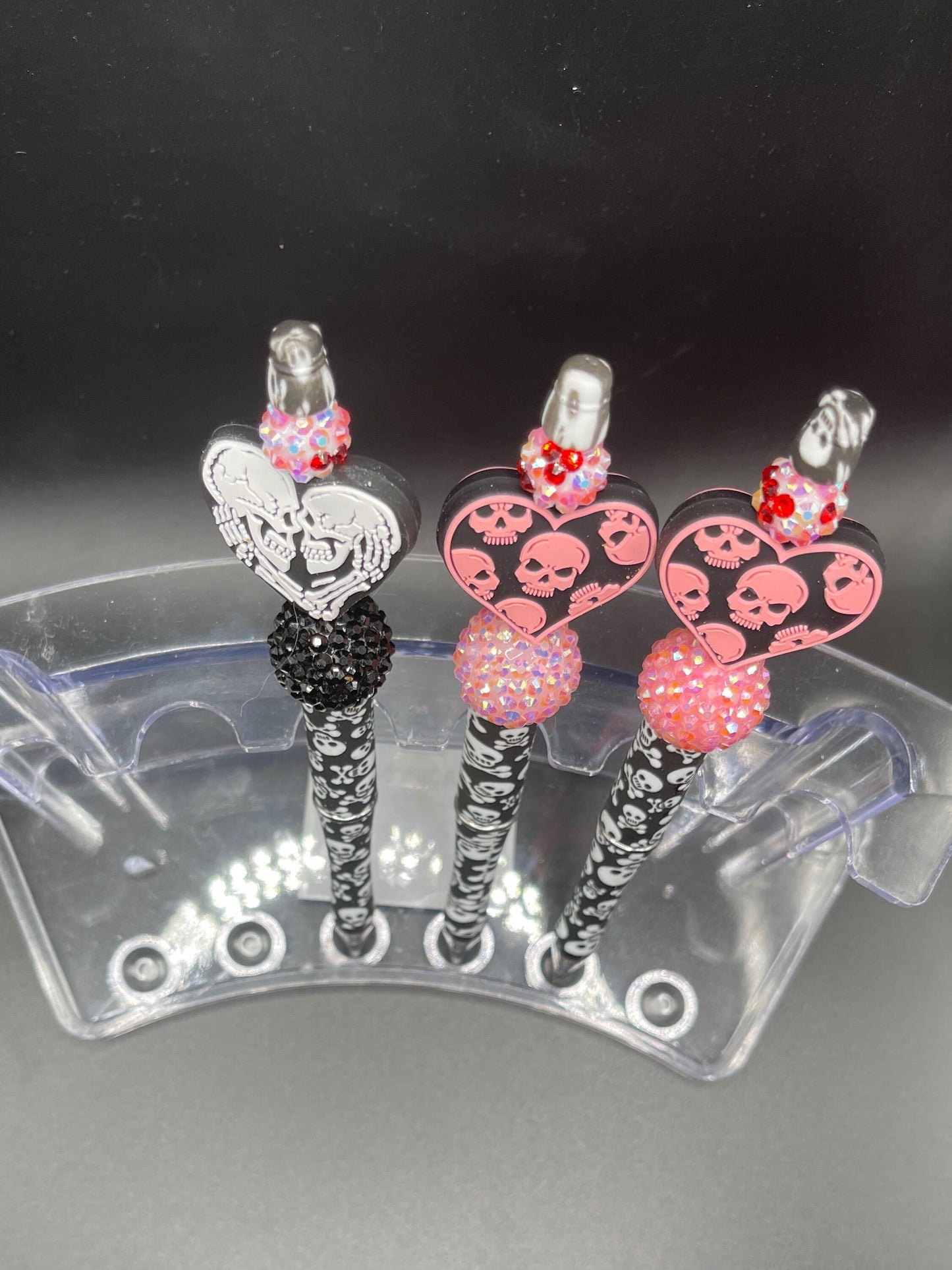 The lovers skeleton beaded pen, gift, cute pens, journal pens.