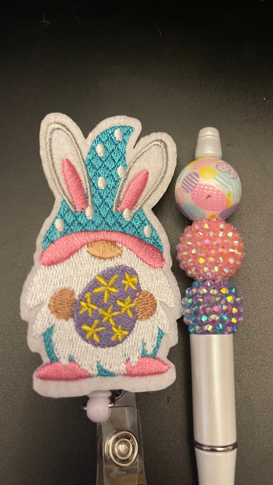 Easter badge reel and beaded pen. Great Teacher gift