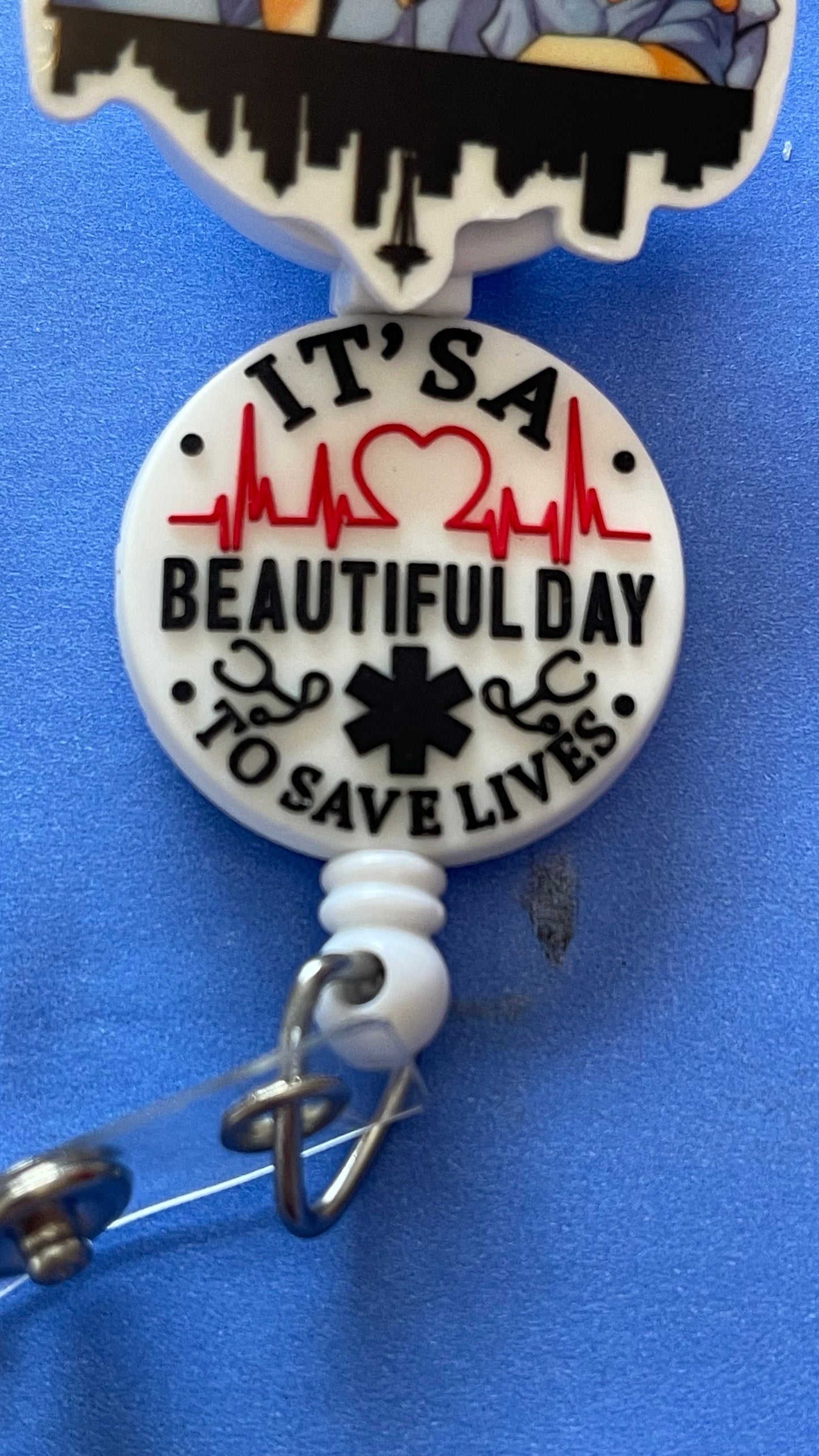 Greys anatomy . Retractable ID Badge Reel nurse teacher badge reel . It’s a great day to save lives!