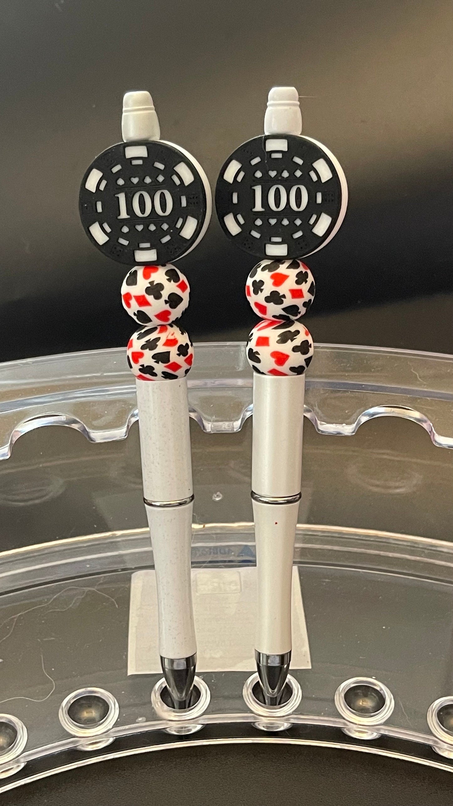 Poker Casino Chip silicone beaded pen