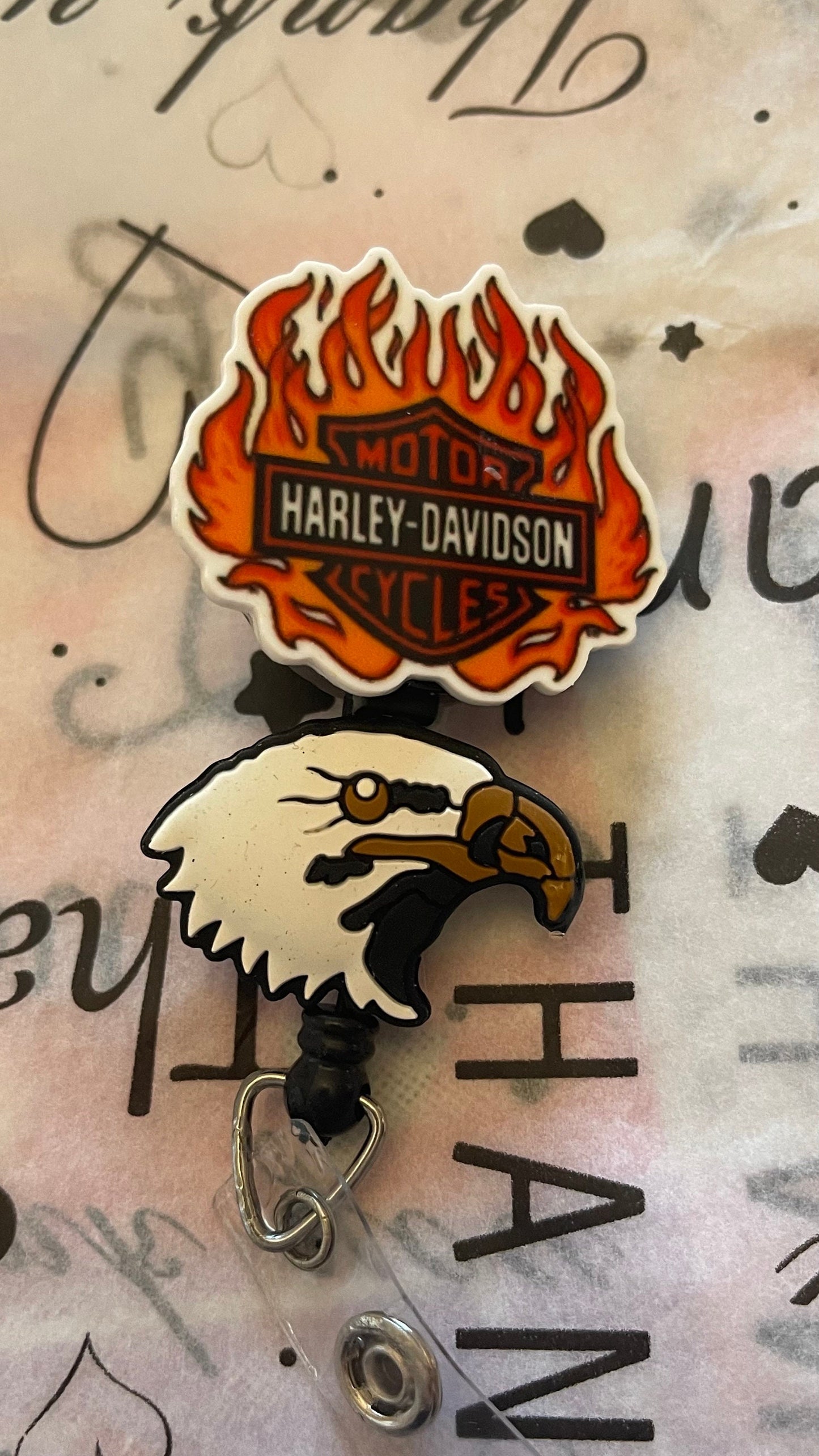 Harley Davidson badge reel, Fathers Day, Mothers Day