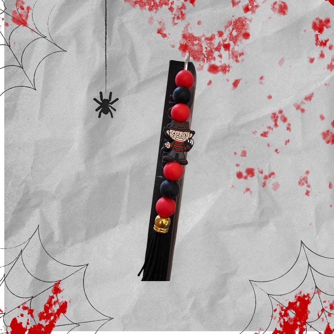 Freddy Krueger bookmark. Handmade gift, Book mark with beads