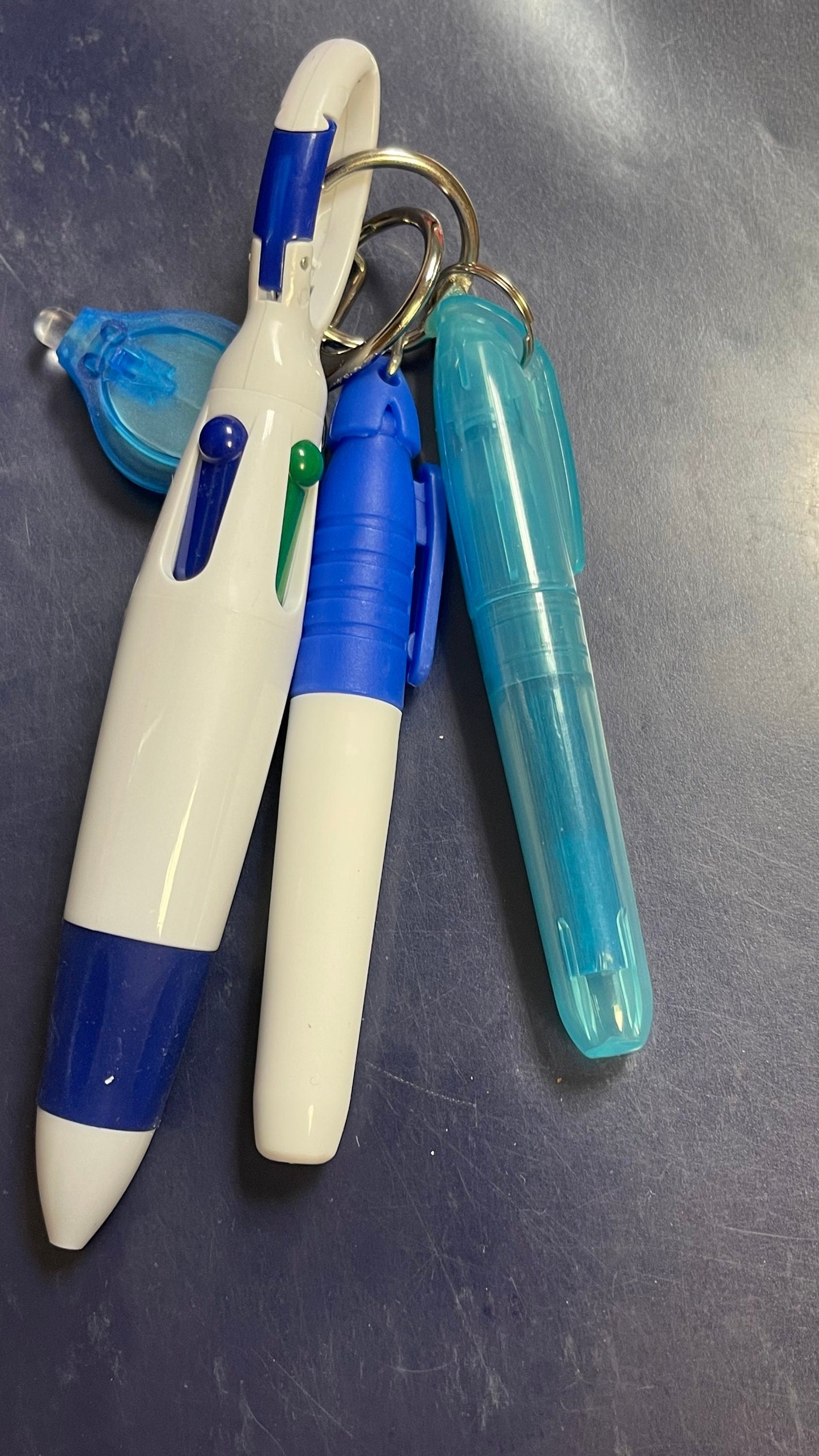 Badge reel accessories, highlighter, 4 different color Pen, LED light, Permanent Marker, Optional Scissors