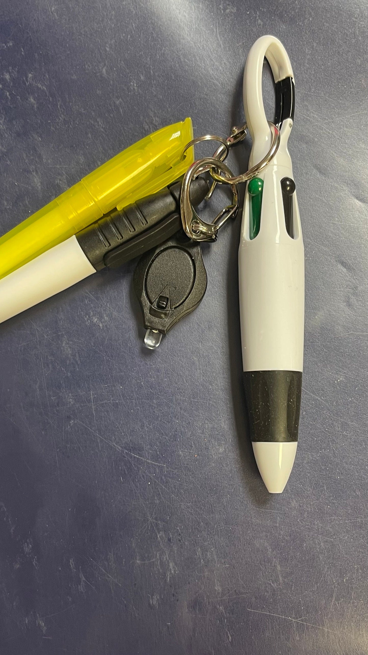 Badge reel accessories, highlighter, 4 different color Pen, LED light, Permanent Marker, Optional Scissors