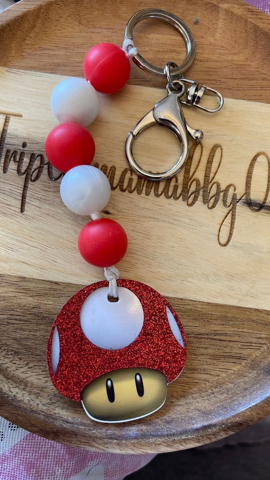 Mario’s Mushroom keychain - Gift for Her - Son Gift For  - Gift for Him - daughter gift