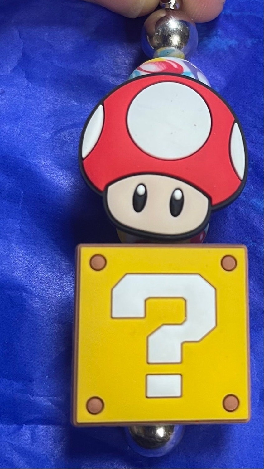 Toad and Mario Question Mark box keychain - Classic video game keychain