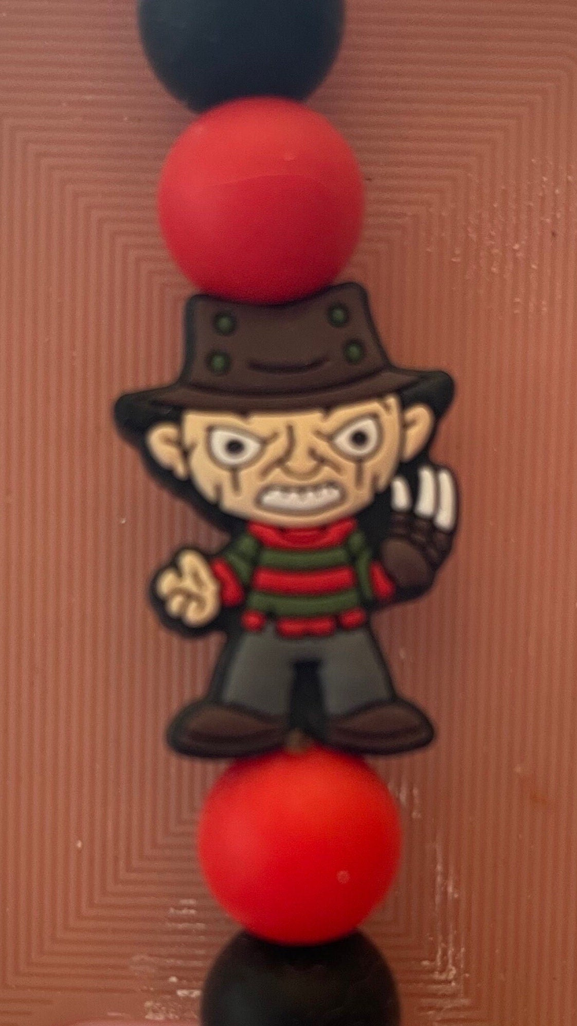 Freddy Krueger bookmark. Handmade gift, Book mark with beads