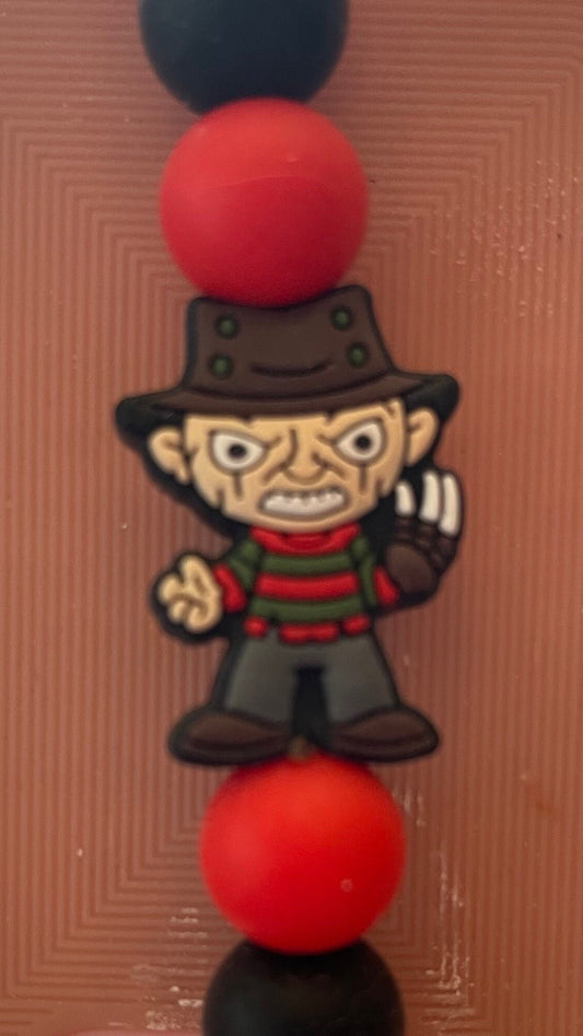 Freddy Krueger bookmark. Handmade gift, Book mark with beads