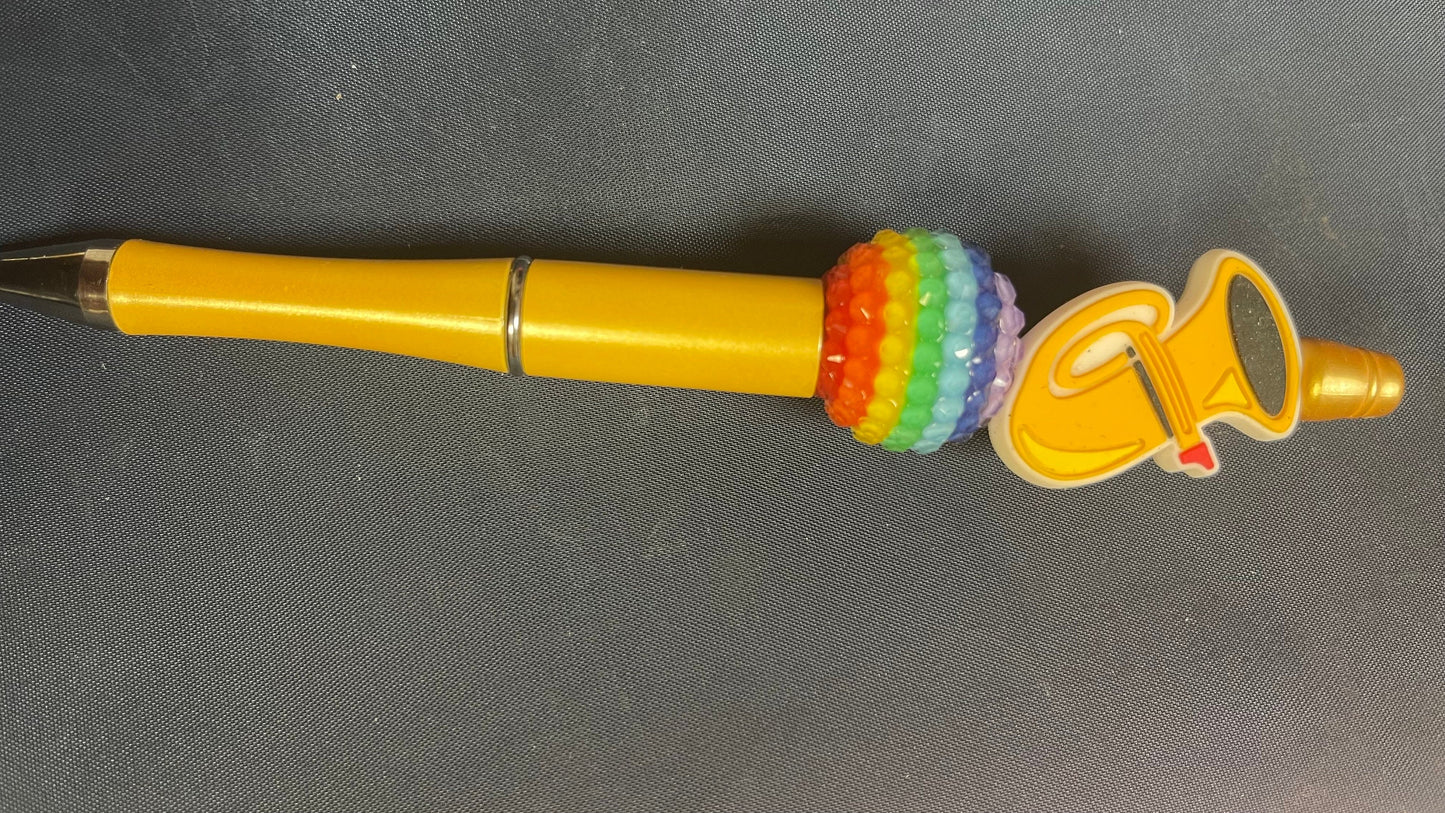 Tuba beaded colorful pen, journal pens, Music pens