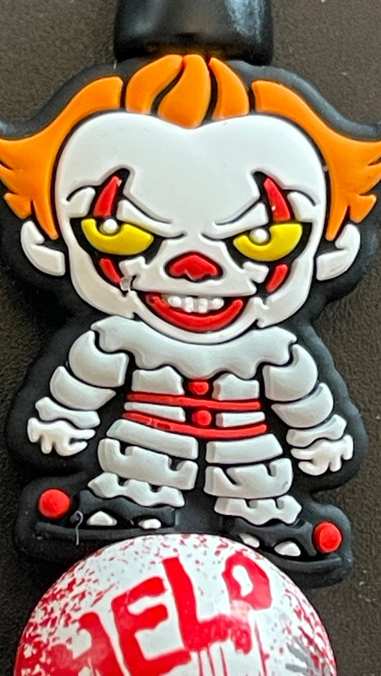 Penny wise  beaded pen - Horror Decor - Scary Character pen - Journal Pens