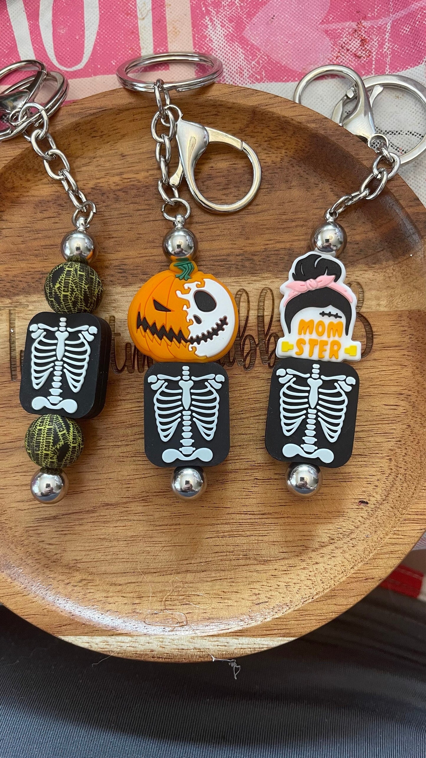 Jack Skellington - Momster Glow in the dark Skeleton Keychains - Gift for Her - Son Gift For  - Gift for Him - daughter gift