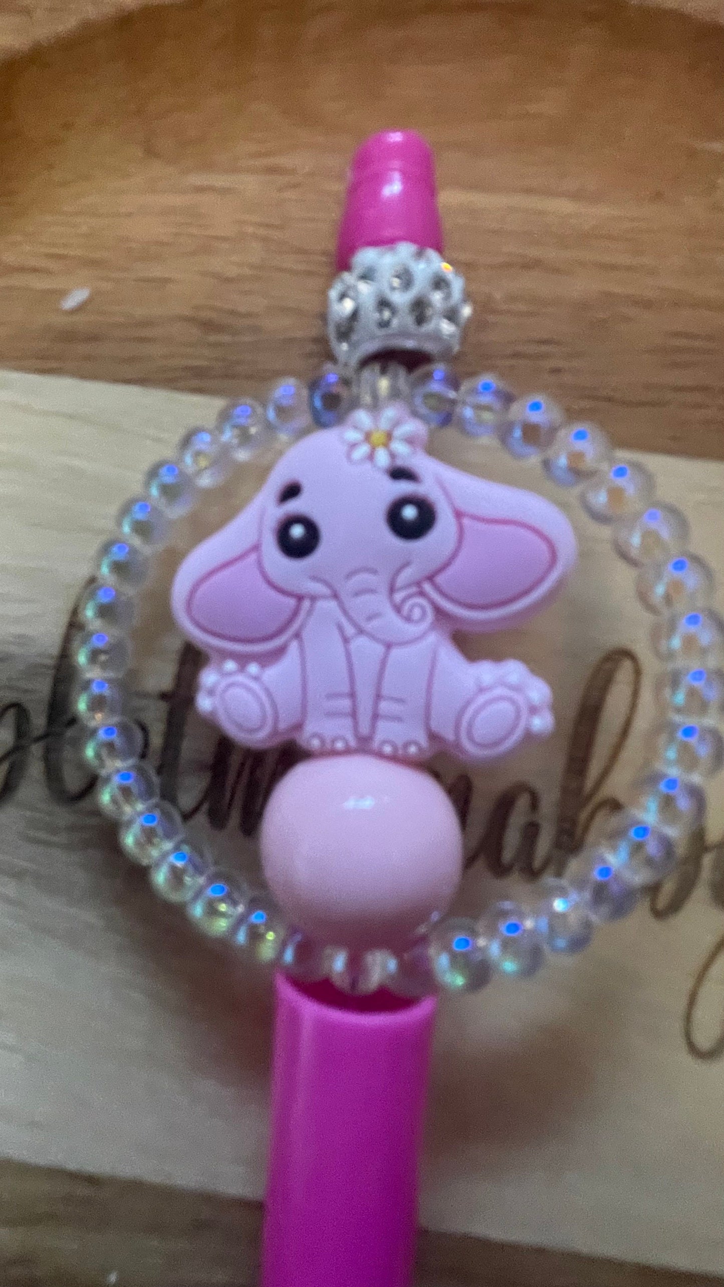 Adorable baby elephant beaded pen, journal pens.