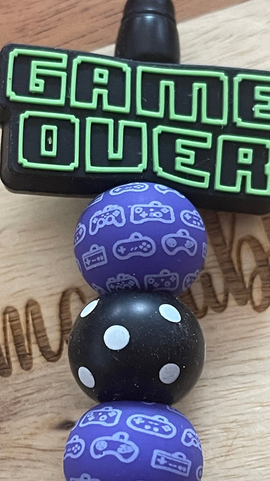 Game Over beaded video game pen, School Pens, journal pens